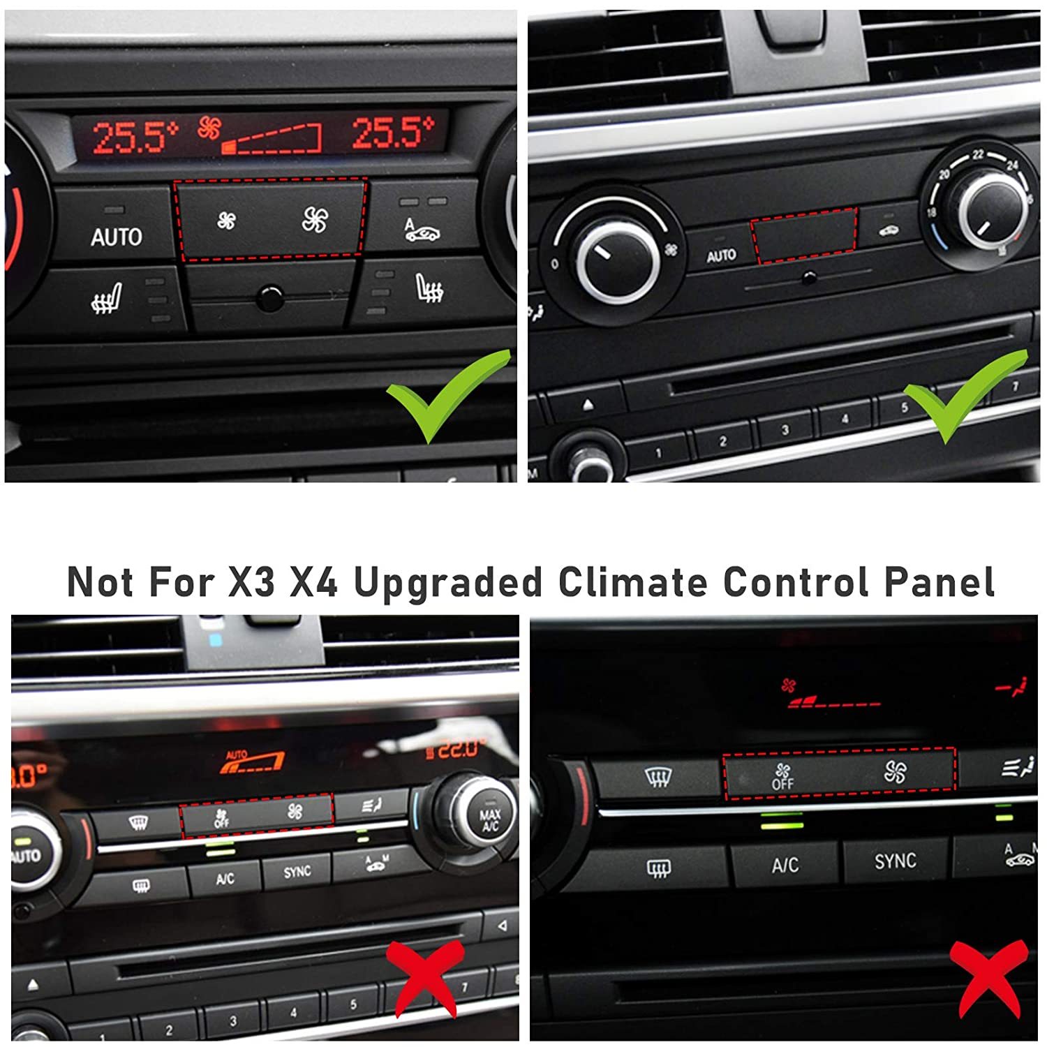 For BMW 1'/3'/X1/X3/X4 Series A/C Climate Control Button Covers | YDSSTORE