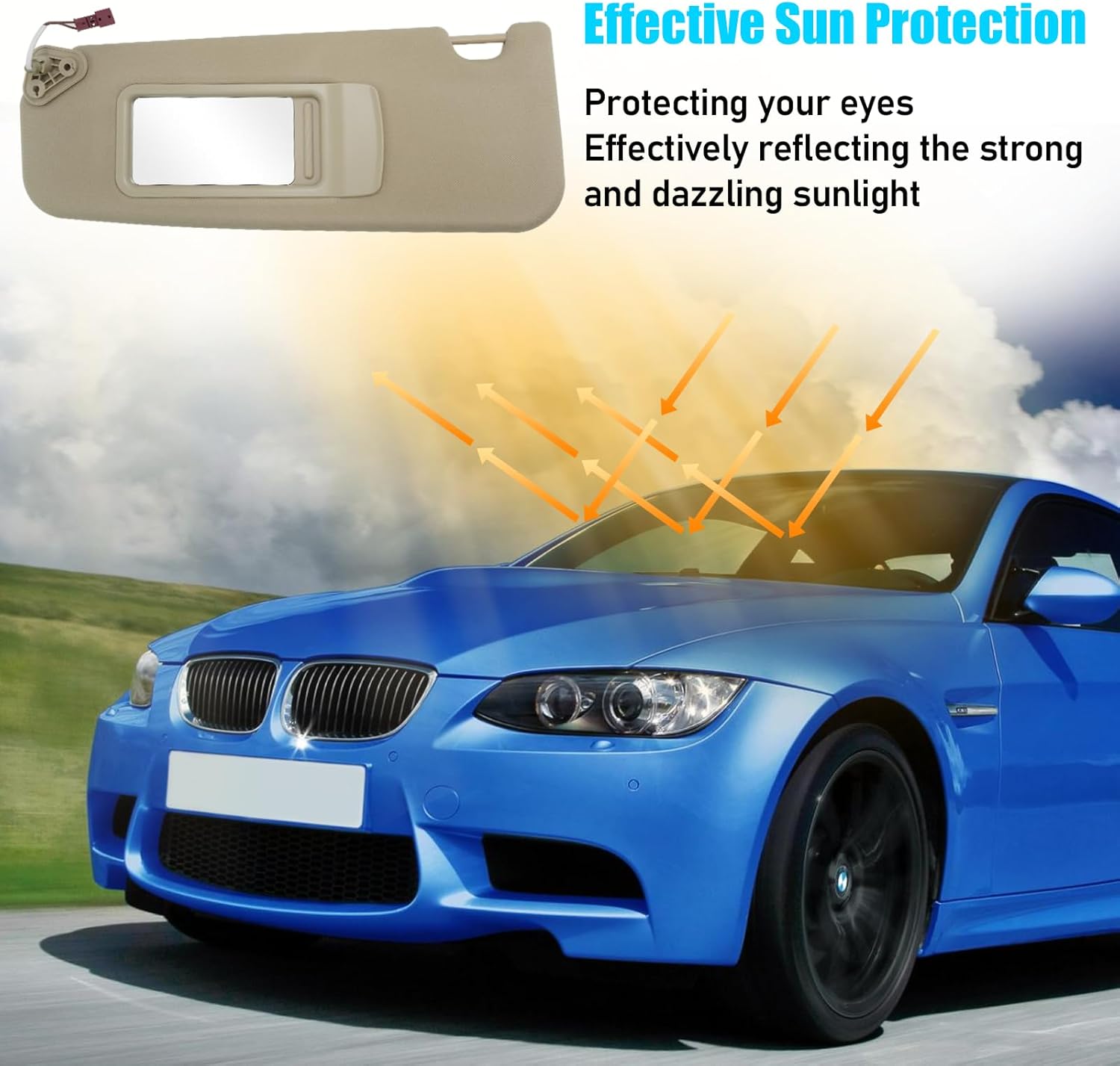 BMW 3 Series & X1 Sun Visor (E90. E91. E84) 2005-2015 | Beige. Left | YDSSTORE