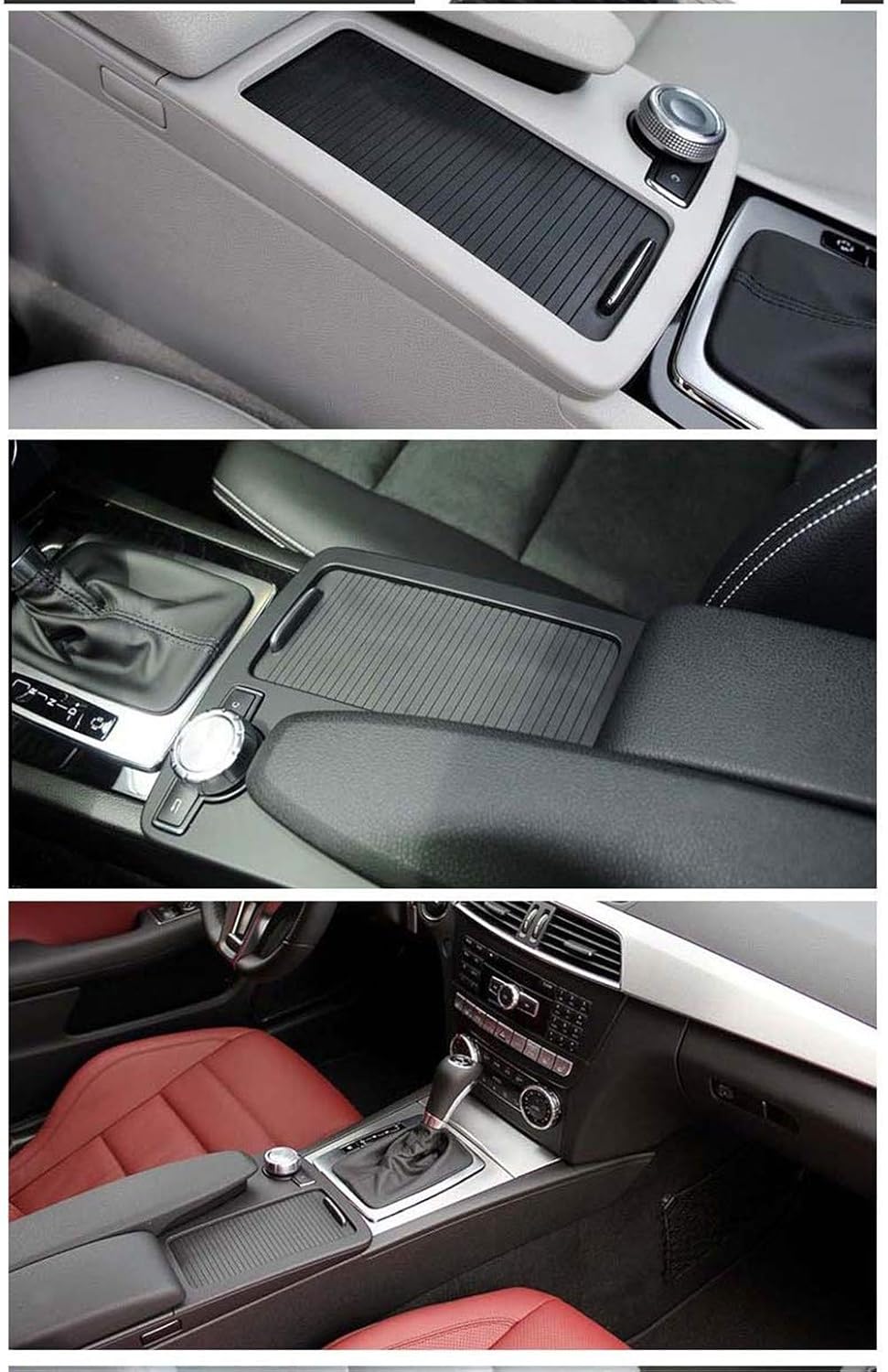 for Mercedes-Benz (2007-2013 W204) (2010-2012 W207) (2010-2011 W212). Replacement Center Console Cup Holder Frame Cover C180 C200 C220 C300 E260 E300