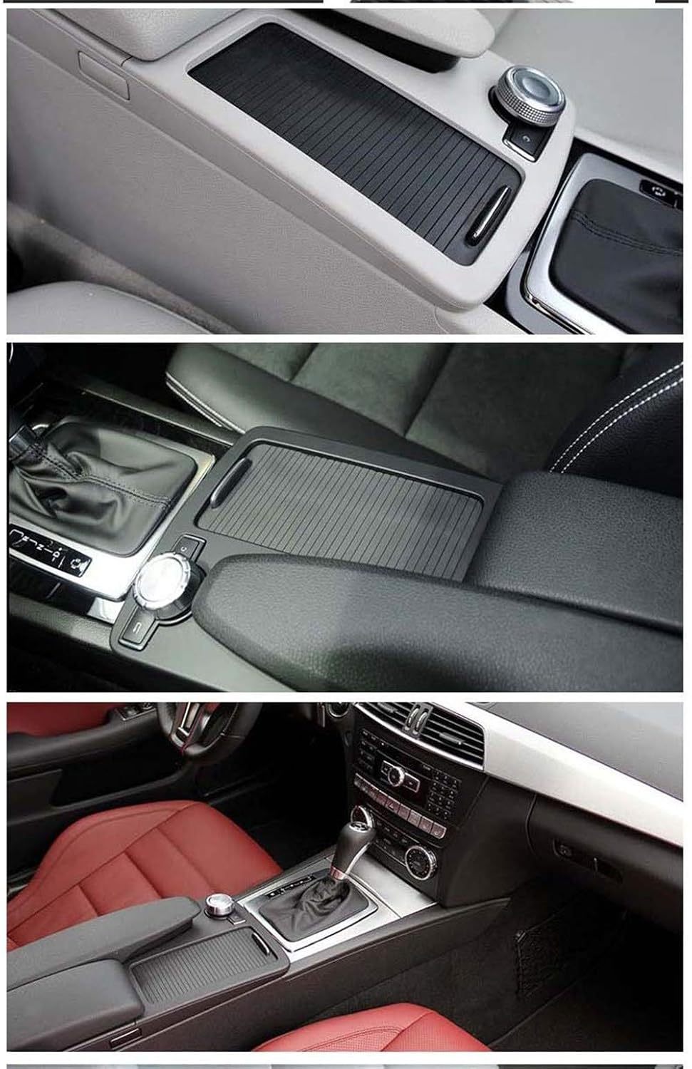 for Mercedes-Benz (2007-2013 W204) (2010-2012 W207) (2010-2011 W212). Replacement Center Console Cup Holder Frame Cover C180 C200 C220 C300 E260 E300