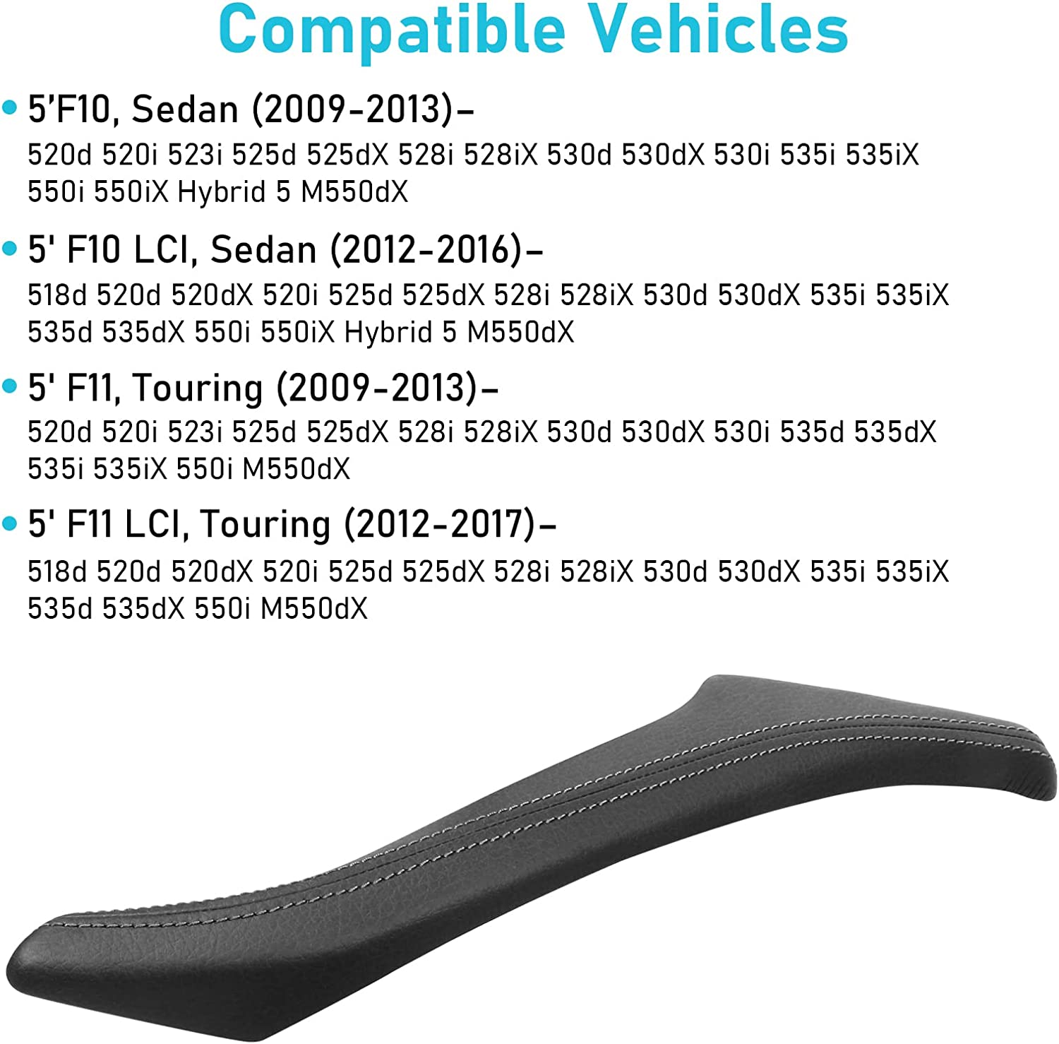 Upgraded For BMW 5 Series Car Door Handle Outer Cover-F10/F11 | Black | YDSSTORE