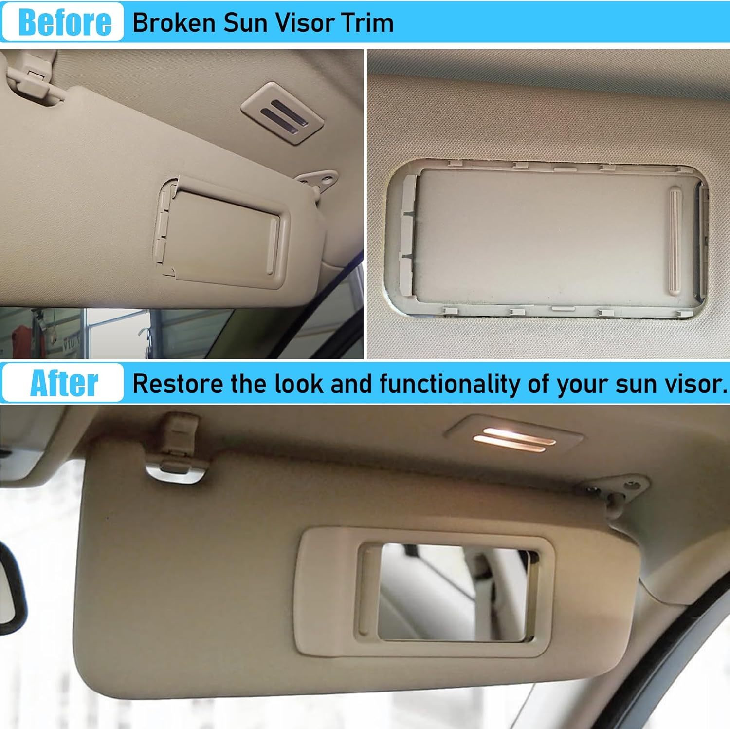 BMW 3 Series & X1 Right Sun Visor (E90. E91. E84) 2005-2015 | Beige | YDSSTORE