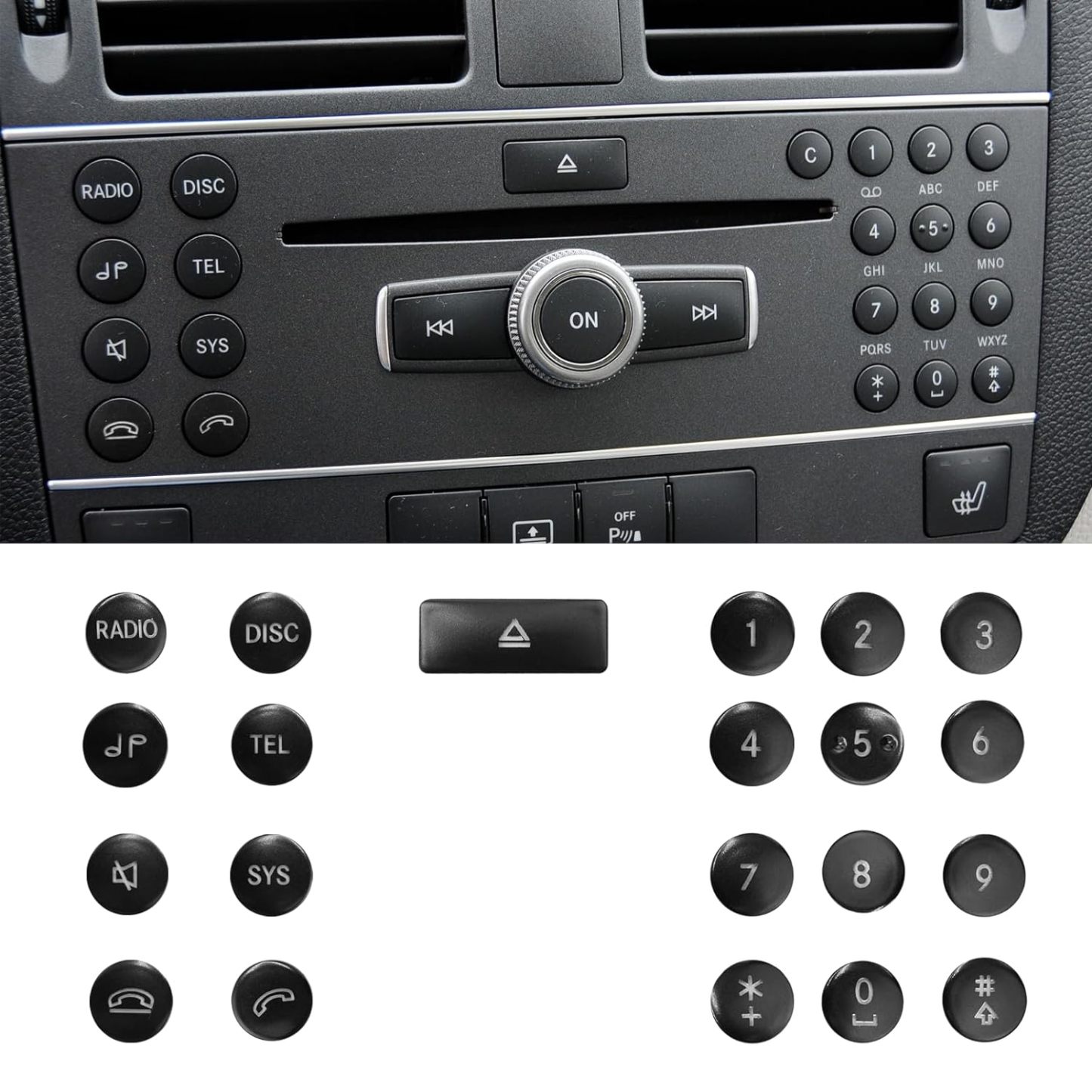 For Mercedes Benz C CLK Radio Button Cover Stickers | YDSSTORE