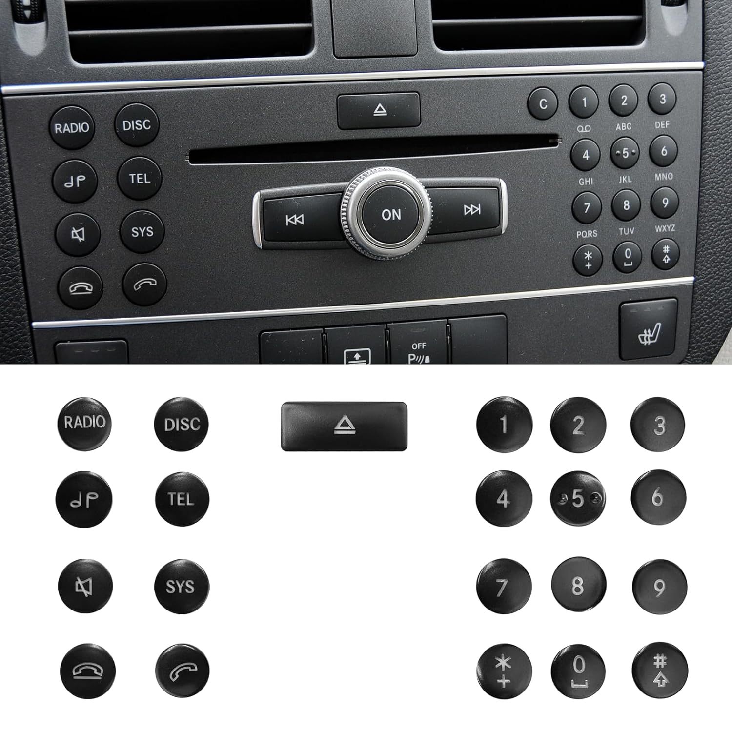 For Mercedes Benz C CLK Radio Button Cover Stickers | YDSSTORE