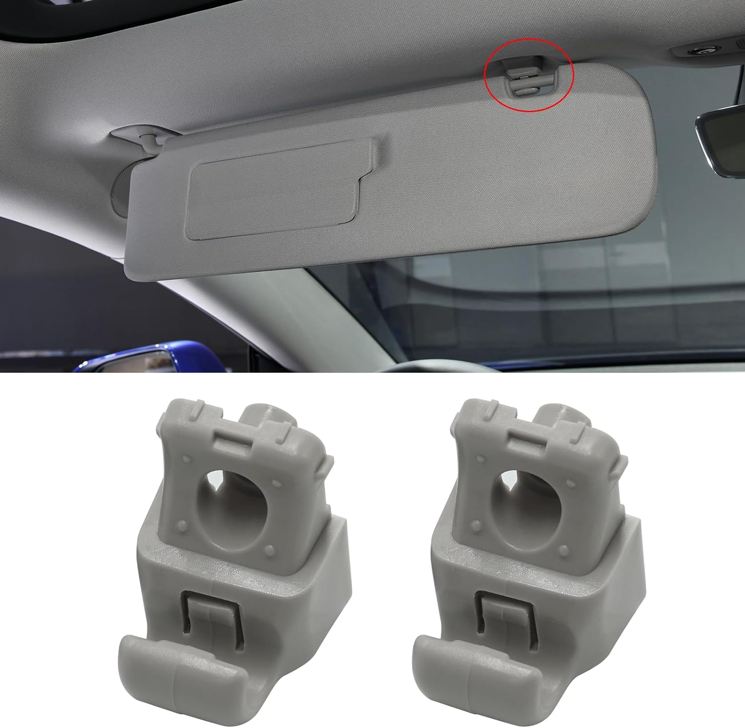 YDSSTORE Compatible with Tesla Model 3 Sun Visor Clips 2017 2018 2019 2020. 2PCS Interior Sun Visor Repair Clips Replacement. Grey Sun Visor Hook Retainer Clip for Tesla Model 3 Accessories 2017-2020-autoydsstore