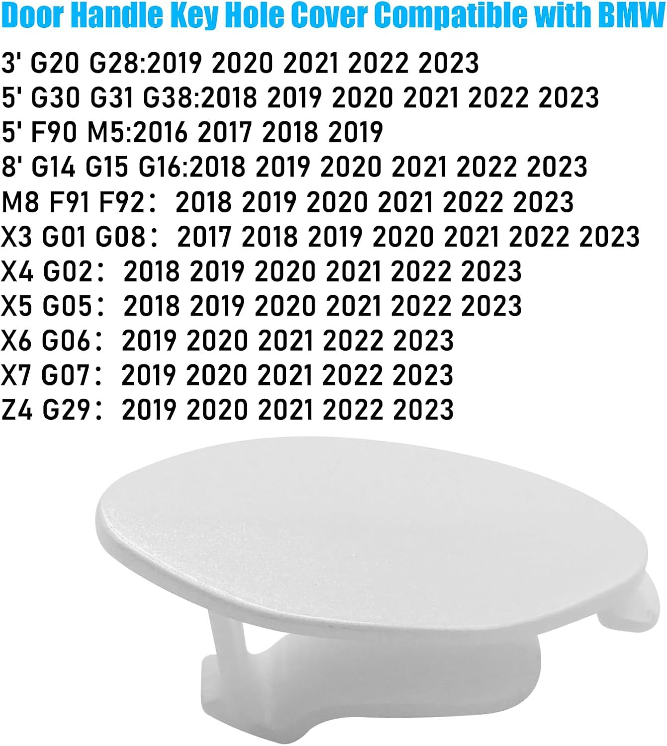 ForBMW 3 5 6 8 M8 X3 X4 X5 X6 X7 Door Handle Key Hole Cover White | YDSSTORE