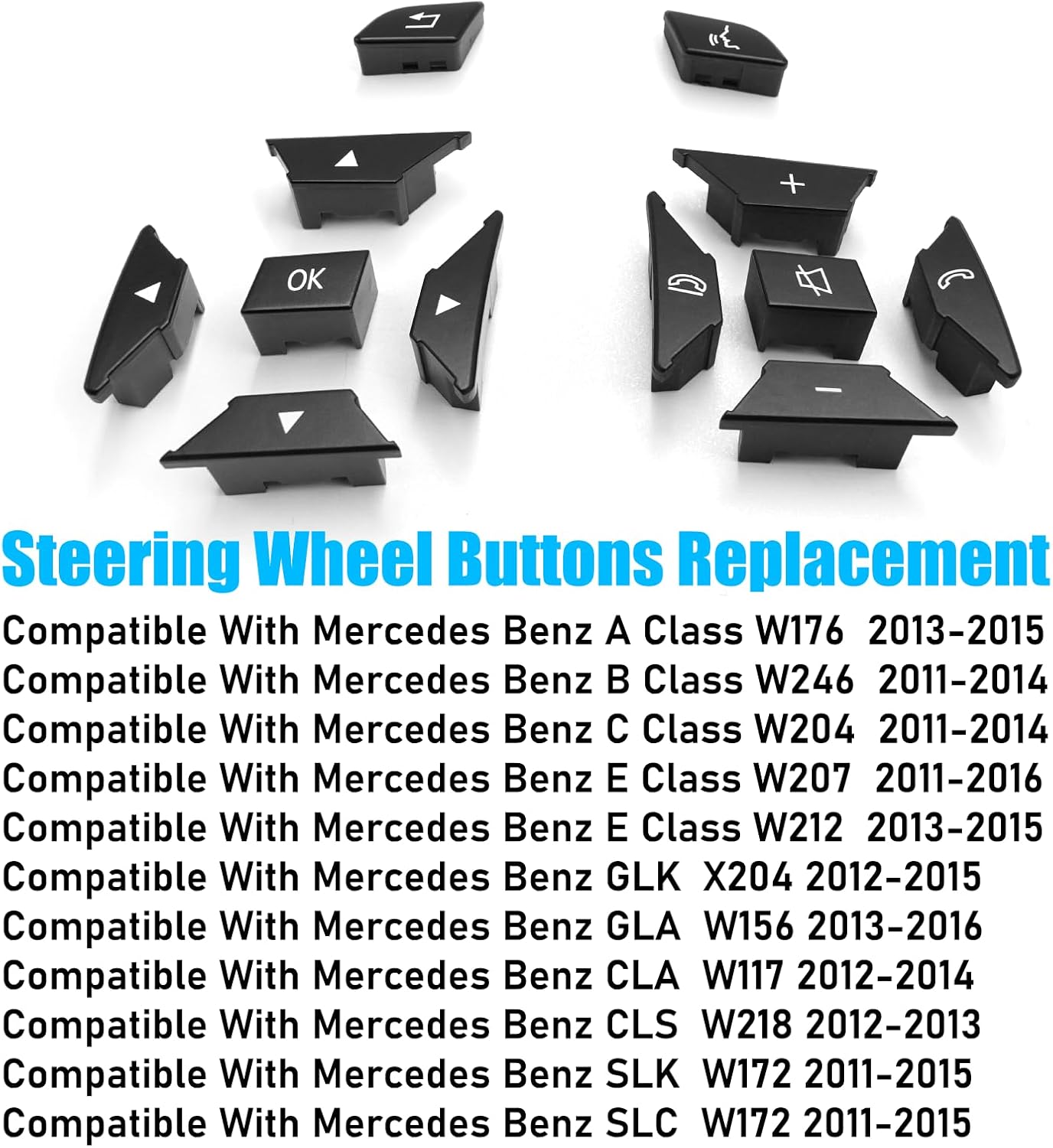 For Mercedes Benz Steering Wheel Buttons Replacement A B C E GLK CLA CLS SLK SLC | YDSSTORE