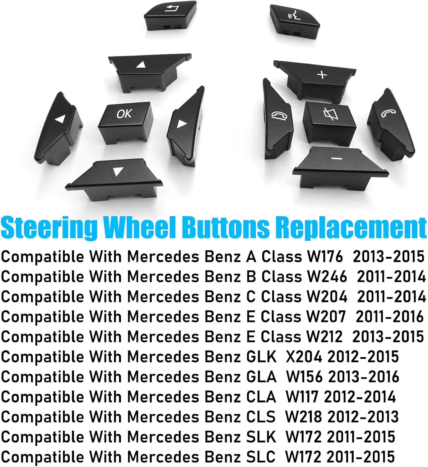 For Mercedes Benz Steering Wheel Buttons Replacement A B C E GLK CLA CLS SLK SLC | YDSSTORE