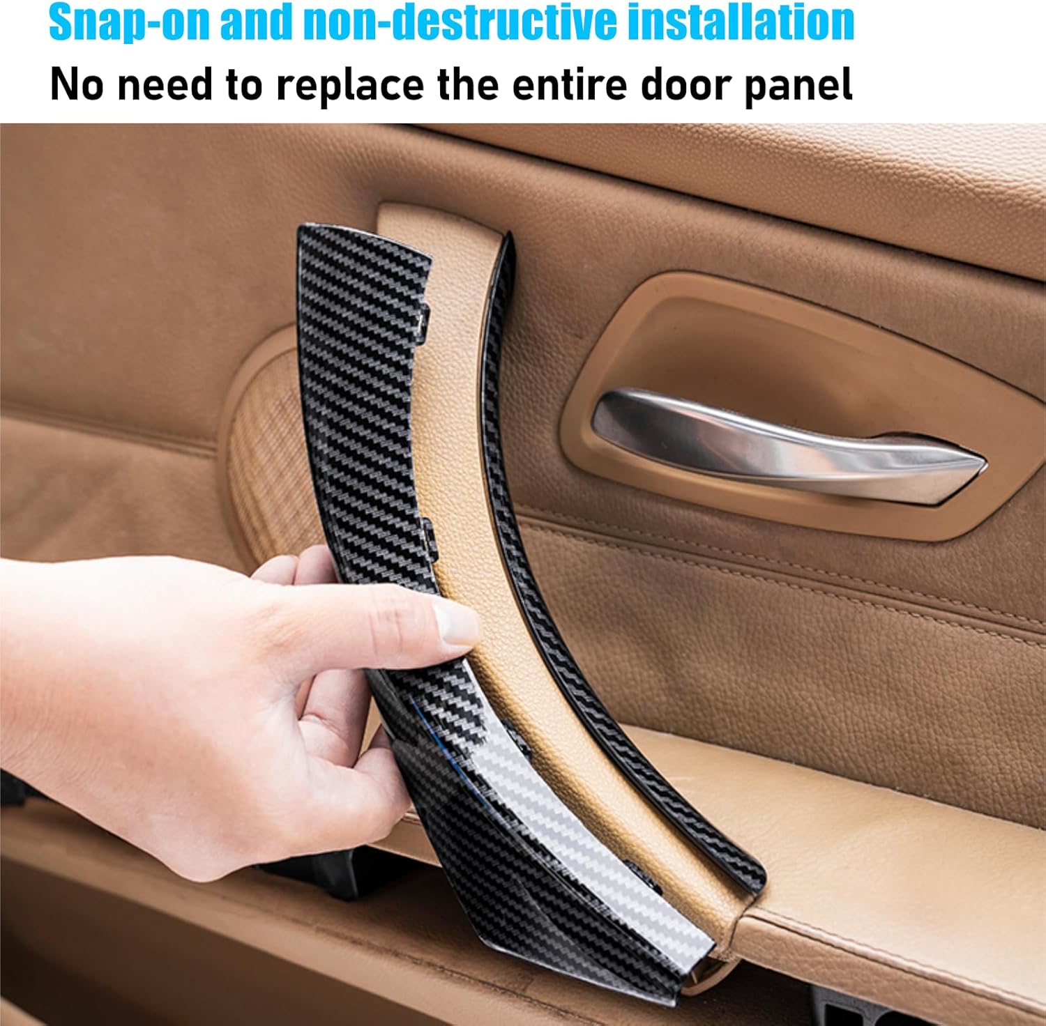 Carbon Fiber Pattern Door Handle Covers | 6PCS Set for BMW 3 Series E90/E91 | YDSSTORE-autoydsstore