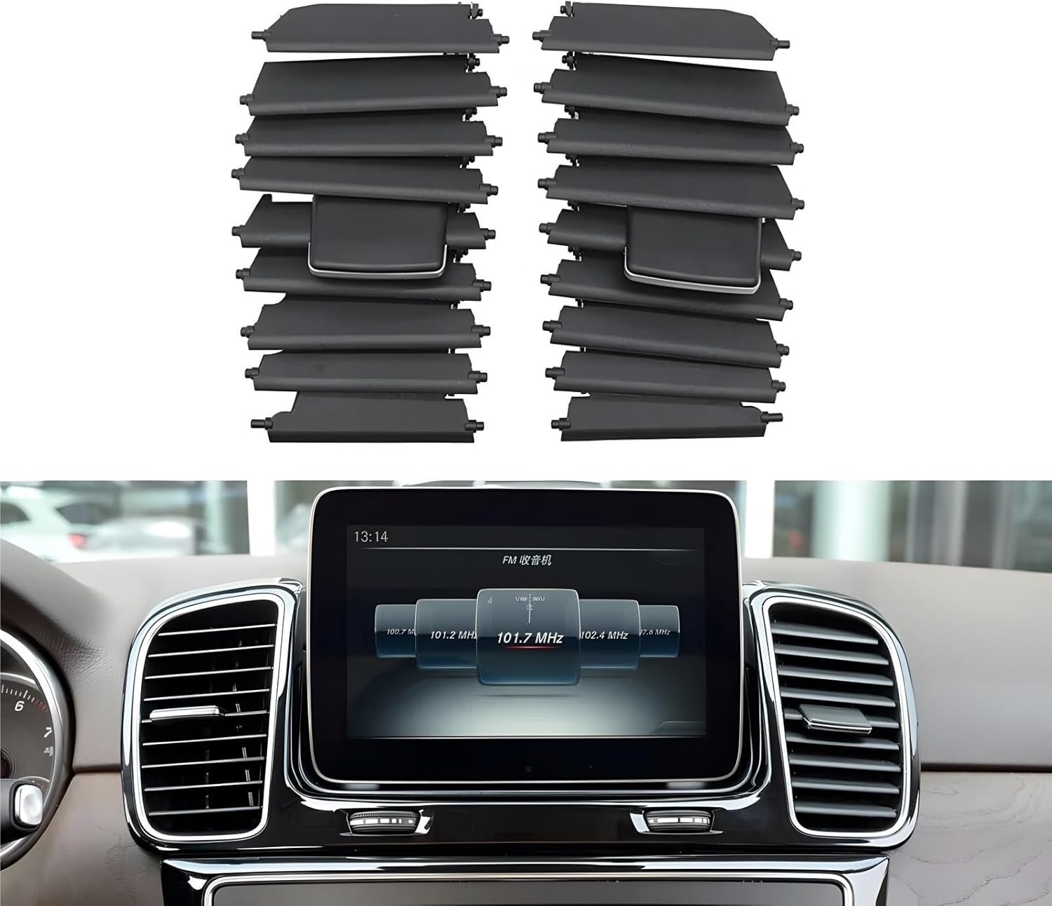 Car Center Dashboar AC Air Outlet Vent Grille Blade Slider Clip Repair Kit Compatible For Mercedes Benz W166 W292 M ML350 GL450 GLE GLS