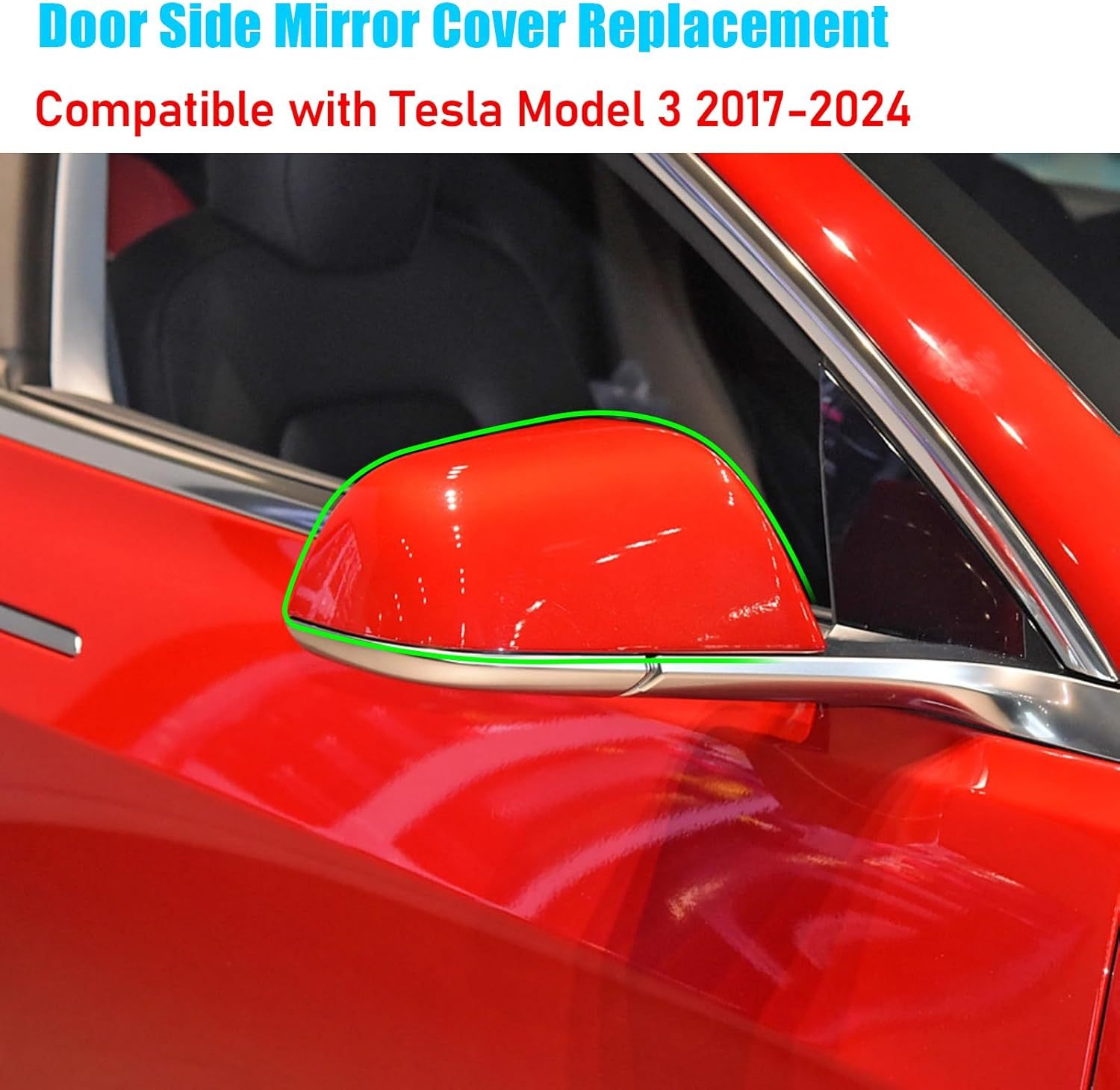 YDSSTORE Compatible with Tesla Model 3 Side Mirror Cover Replacement 2017 2018 2019 2020 2021 2022 2023 2024. Passenger Side Rear View Mirror Cover. Door Mirror Cover Caps for Model 3 Accessories(Red)-autoydsstore