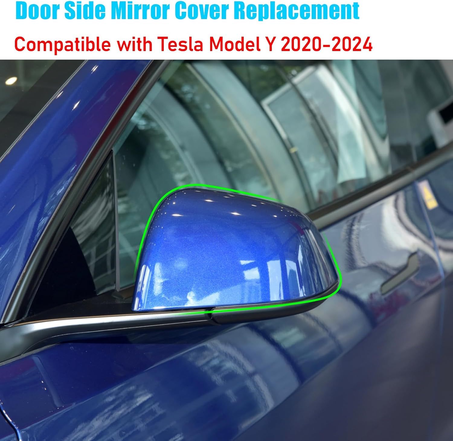 For Tesla Model Y Side Mirror Cover Left Driver Side Replacement | Blue | YDSSTORE