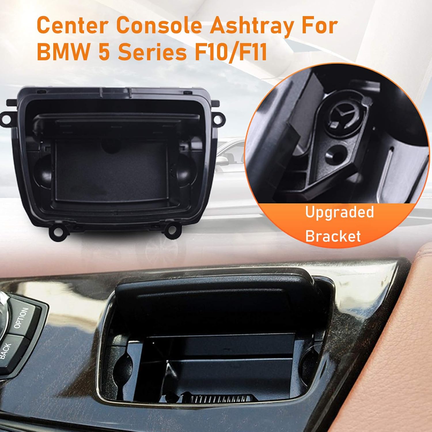 YDSSTORE  For BMW Center Console Ashtray Replacement. Ashtray Case for BMW 5 Series F10 F11 520i 523i 525i 528i 530d 535i. Replace for 51169206347 (Ashtray Insert NOT Included)-autoydsstore