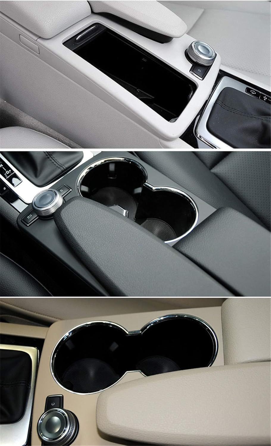 for Mercedes-Benz (2007-2013 W204) (2010-2012 W207) (2010-2011 W212). Replacement Center Console Cup Holder Frame Cover C180 C200 C220 C300 E260 E300