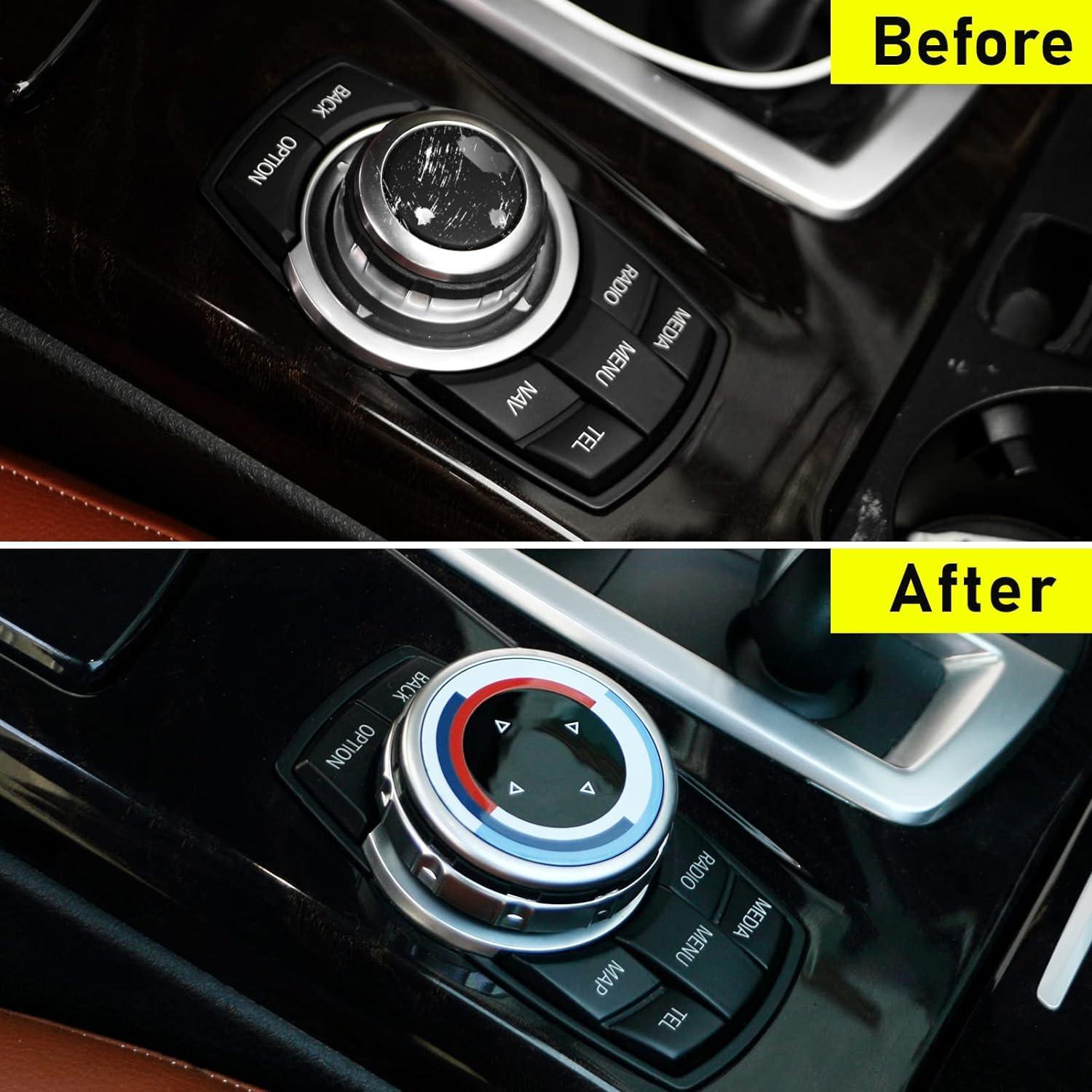 Multimedia iDrive Controller Knob Button Cover for BMW 5 Series F10 F11. 6 Series F12 F13. 7 Series F01 F02. X3 F25 – Premium Snap-On Replacement-autoydsstore