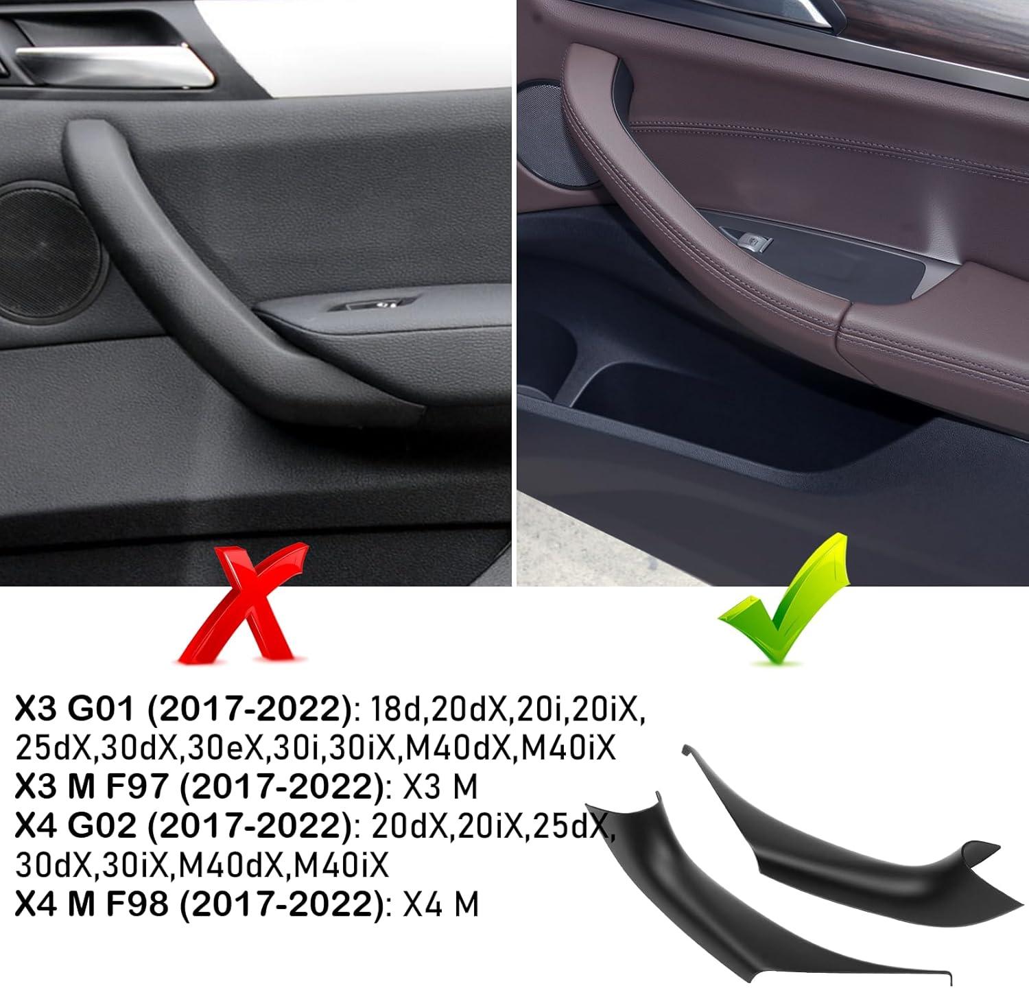 Compatible with BMW X3 G01/X4 G02 Door Handle Covers.2PCS Carbon Fiber Pattern Door Pull Handle Covers for X3 G01 2018-2022.X4 G02 2018-2022. Left/Right Door Handle Interior Door Pull Handle-autoydsstore