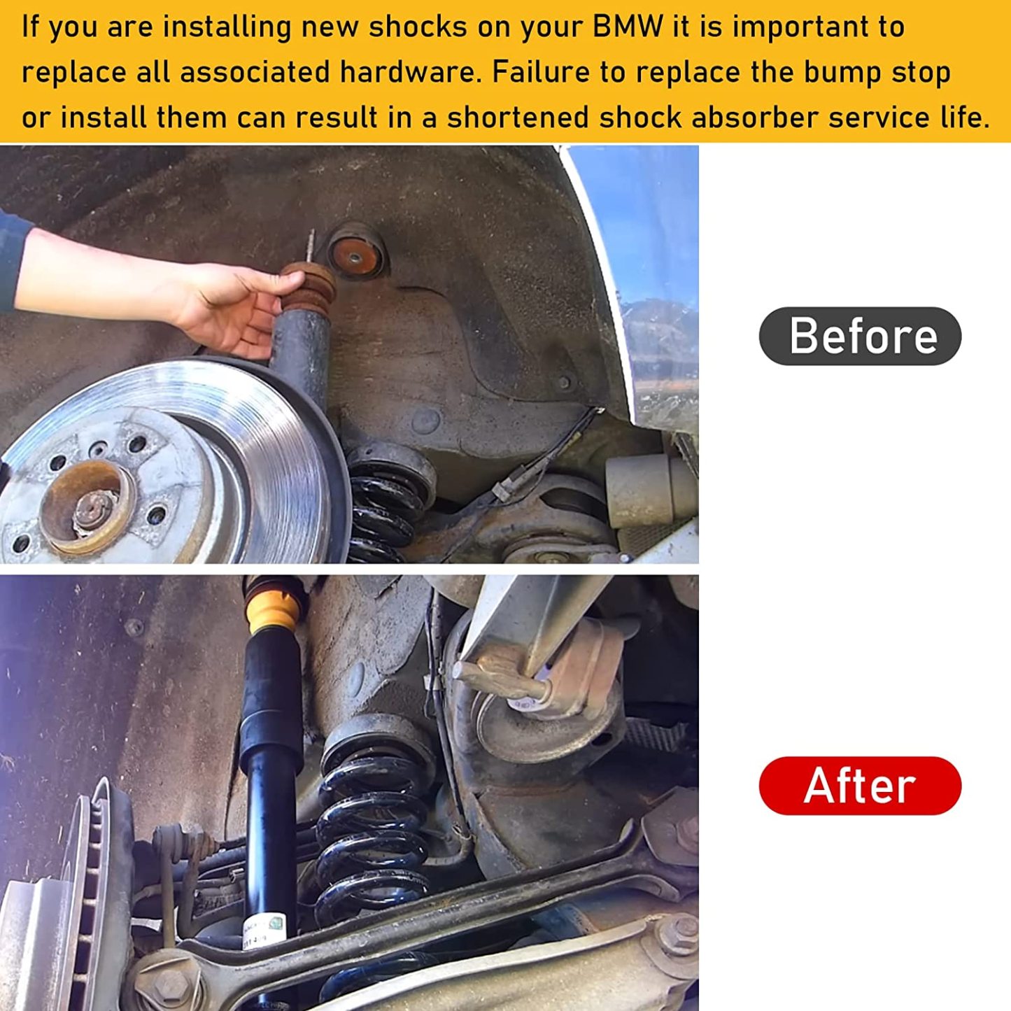 For BMW 1 3 Series Rear Upper and Lower Shock Mount Kit | YDSSTORE