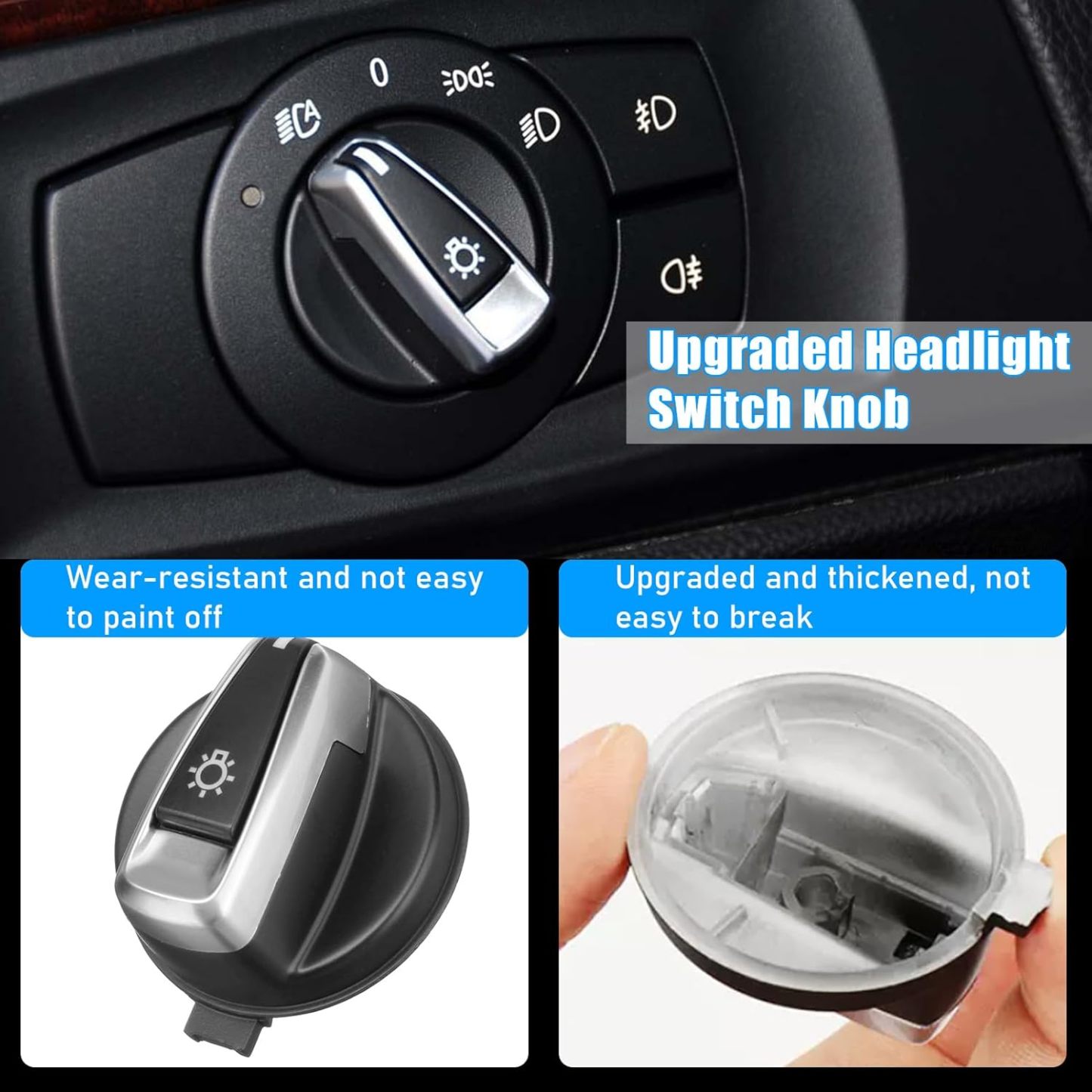 YDSSTORE  For BMW E81 E82 E87 E88 E90 E91 E84 Headlight Switch Knob Button Replacement