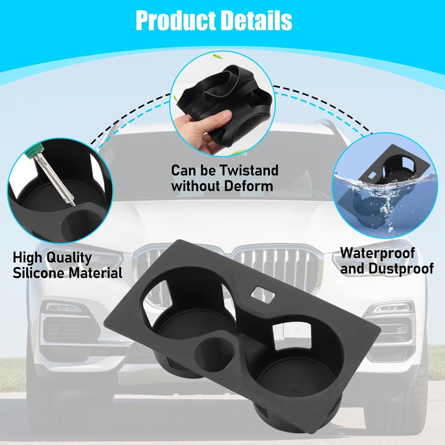 Compatible with BMW Cup Holder Insert for X5 G05. X6 G06. X7 G07 | Silicone Anti-Slip Console Mat (2019-2024)-autoydsstore