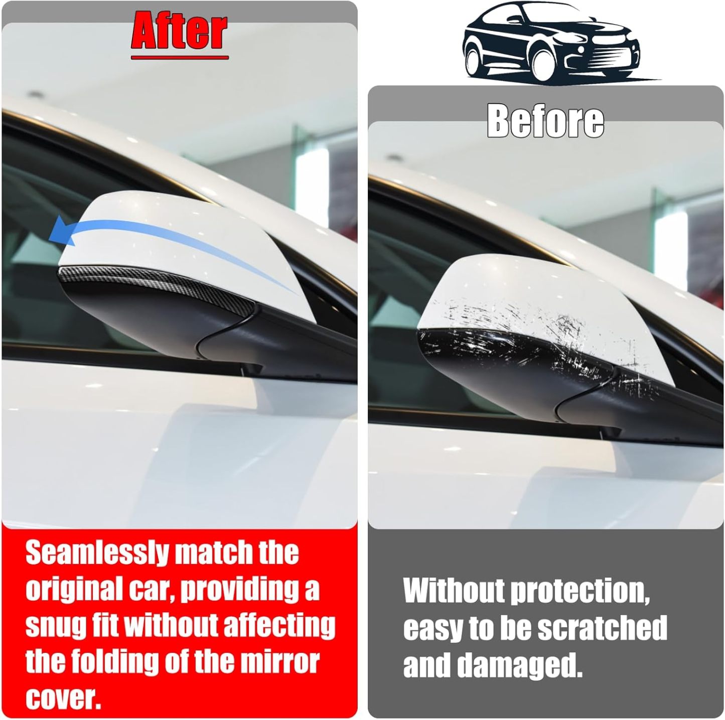Tesla Model Y Side Mirror Trim Strips (2018-2024) - Anti-Collision Protector | YDSSTORE