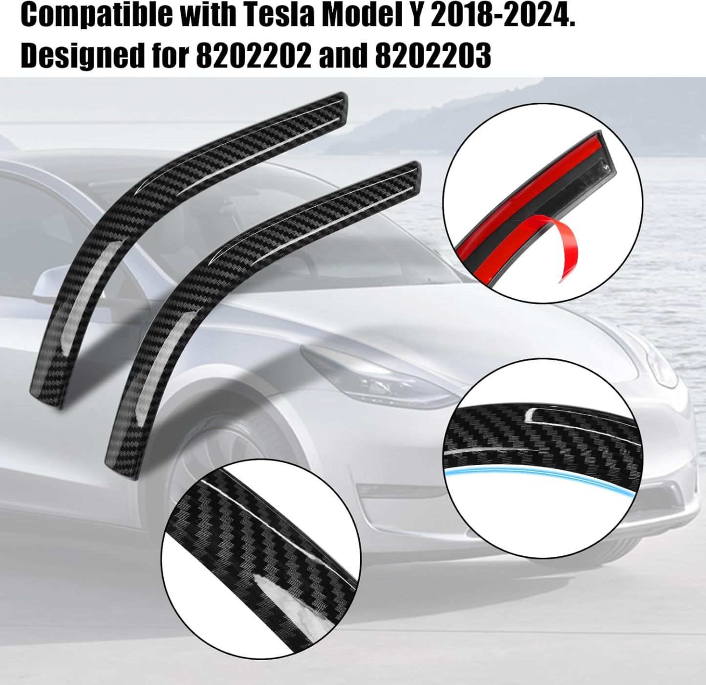 Tesla Model Y Side Mirror Trim Strips (2018-2024) - Anti-Collision Protector | YDSSTORE