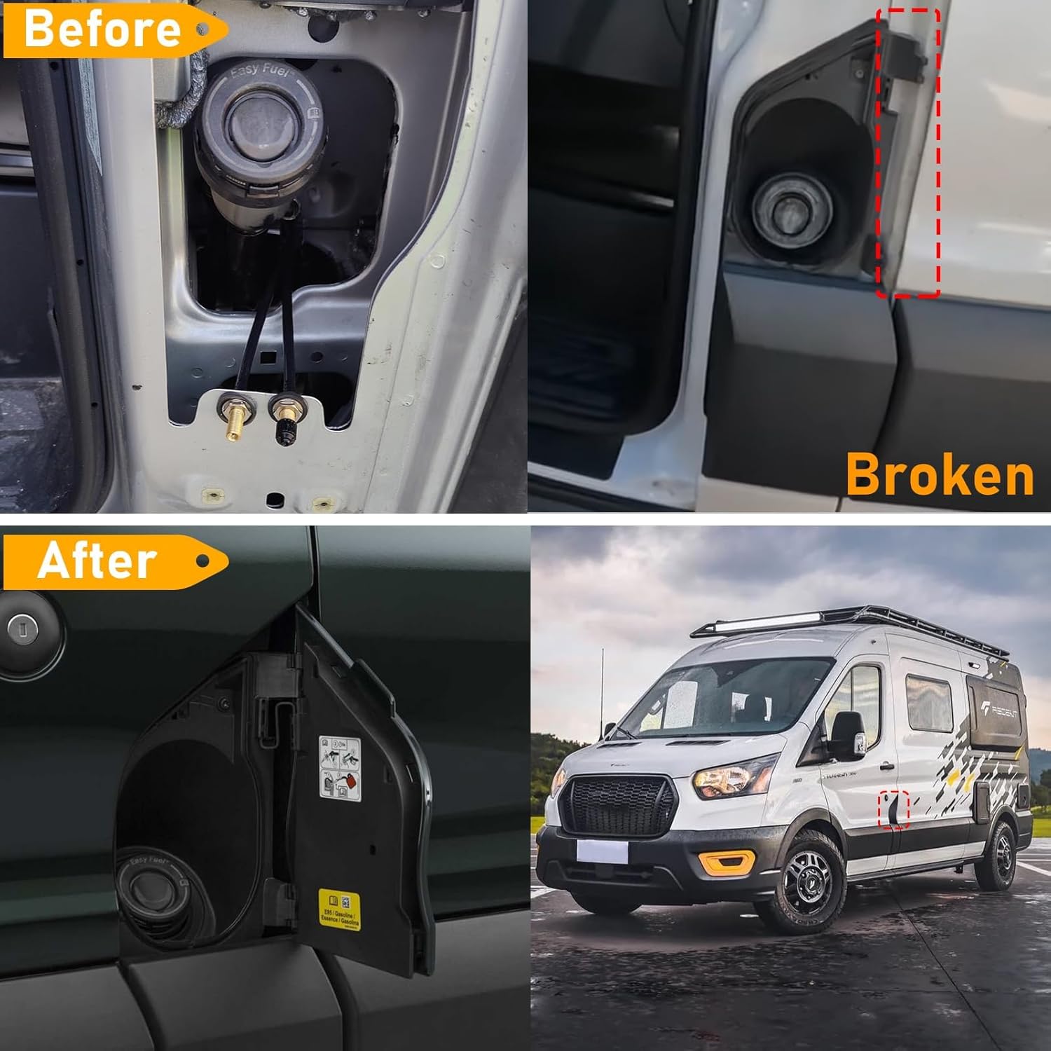 Ford Transit 2015-2024 Fuel Door Assembly - Gas Cap Cover for 150/250/350/350HD | OEM Replacement CK4Z61405A26B| YDSSTORE-autoydsstore