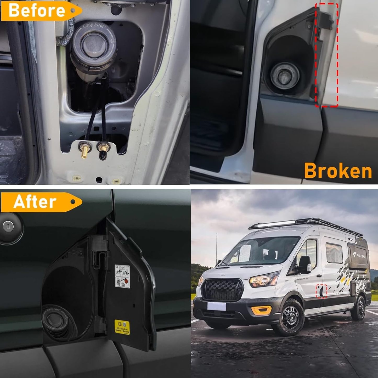 Ford Transit 2015-2024 Fuel Door Assembly - Gas Cap Cover for 150/250/350/350HD | OEM Replacement CK4Z61405A26B| YDSSTORE-autoydsstore