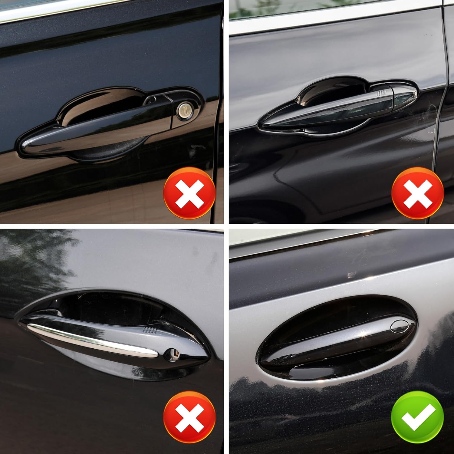 For BMW Door Handle Key Hole Cover 3 5 6 X3 X4 X5 X6 X7 Z4 OEM: 51217489341 51219463547 (Jet Black) | YDSSTORE-autoydsstore
