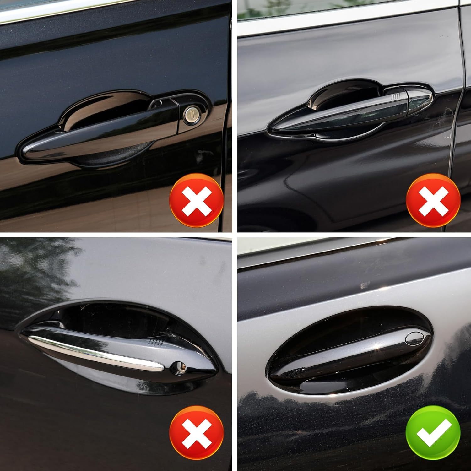 For BMW Door Handle Key Hole Cover 3 5 6 X3 X4 X5 X6 X7 Z4 OEM: 51217489341 51219463547 (Jet Black) | YDSSTORE-autoydsstore