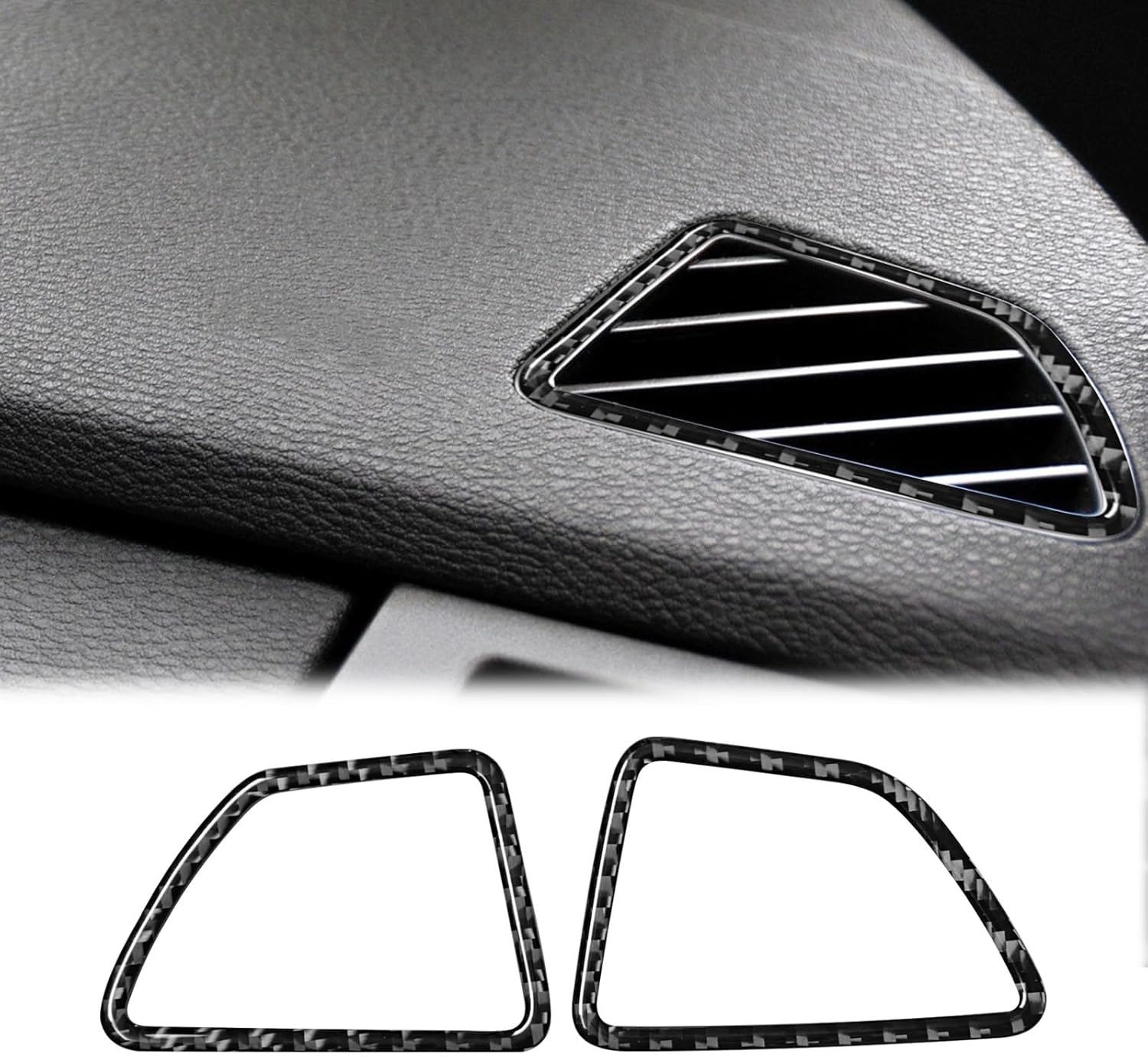 YDSSTORE Carbon Fiber Center Console Dashboard Air Outlet Vent Cover Frame Trim Interior Accessories for BMW X5 E70 X6 E71 (2008-2013) – 2pc Black | Premium Upgrade-autoydsstore