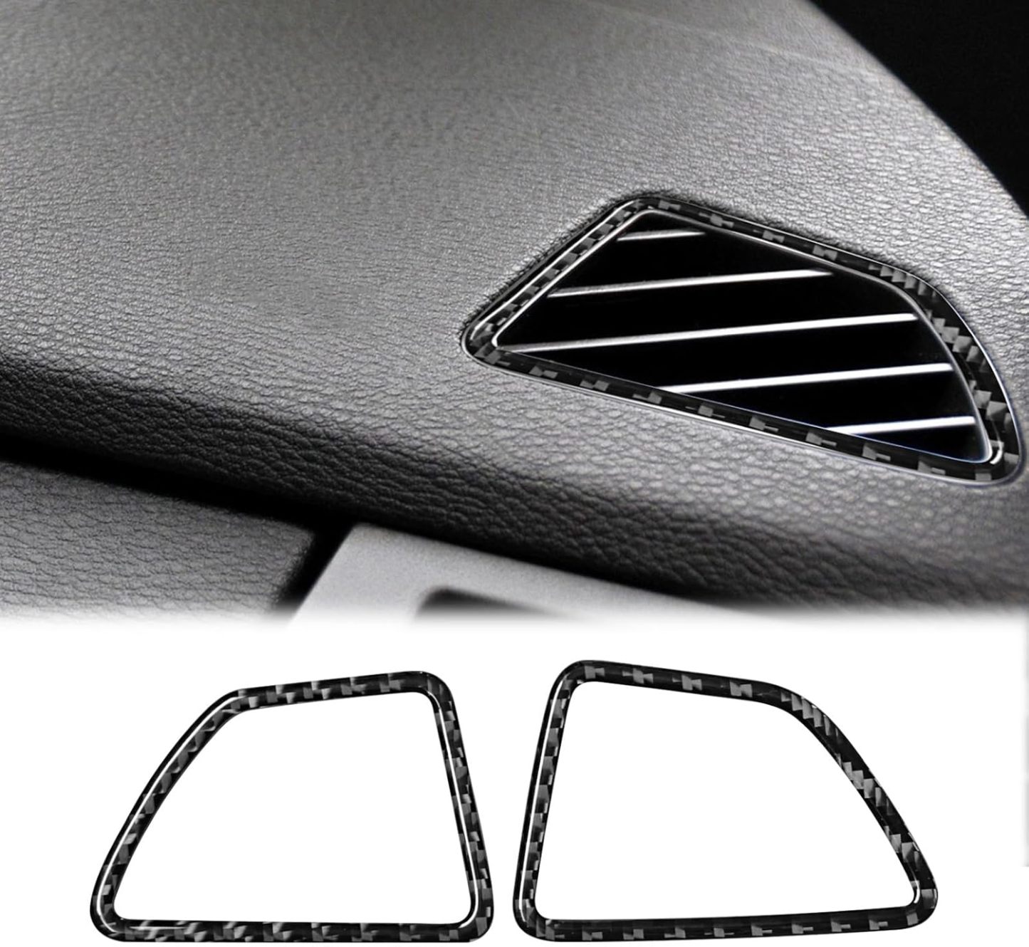 YDSSTORE Carbon Fiber Center Console Dashboard Air Outlet Vent Cover Frame Trim Interior Accessories for BMW X5 E70 X6 E71 (2008-2013) – 2pc Black | Premium Upgrade-autoydsstore