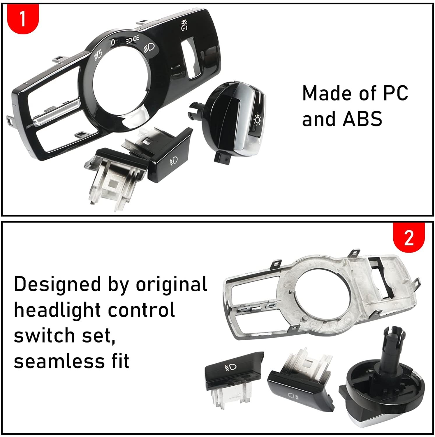 For BMW Headlight Switch Knob Button Covers | 4PCS | YDSSTORE