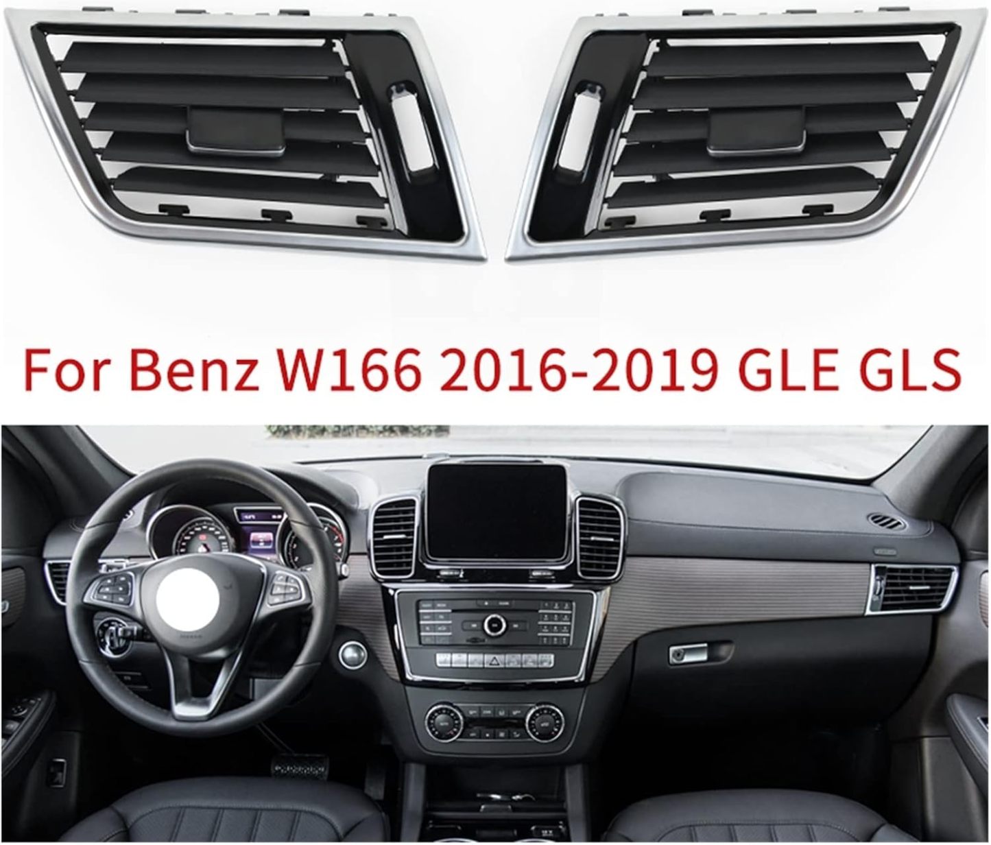 Car Front W166 Air Conditioning AC Vent Grille Outlet Compatible with Mercedes Benz GL ML GLE GLS W166 250 280 300 320 350 400 2012-2019