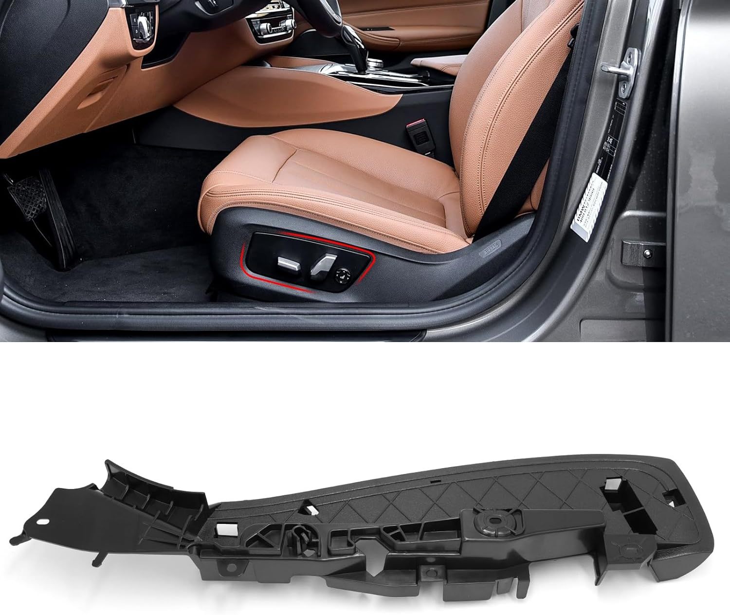 For BMW Front Seat Track Rail Cover 5' F07 F10 F11 G30 G31/6' G32/7' F01 F02 F03 G11 G12/X5 F15/X6 F16 F86. 52107317459 (Left)|YDSSTORE-autoydsstore