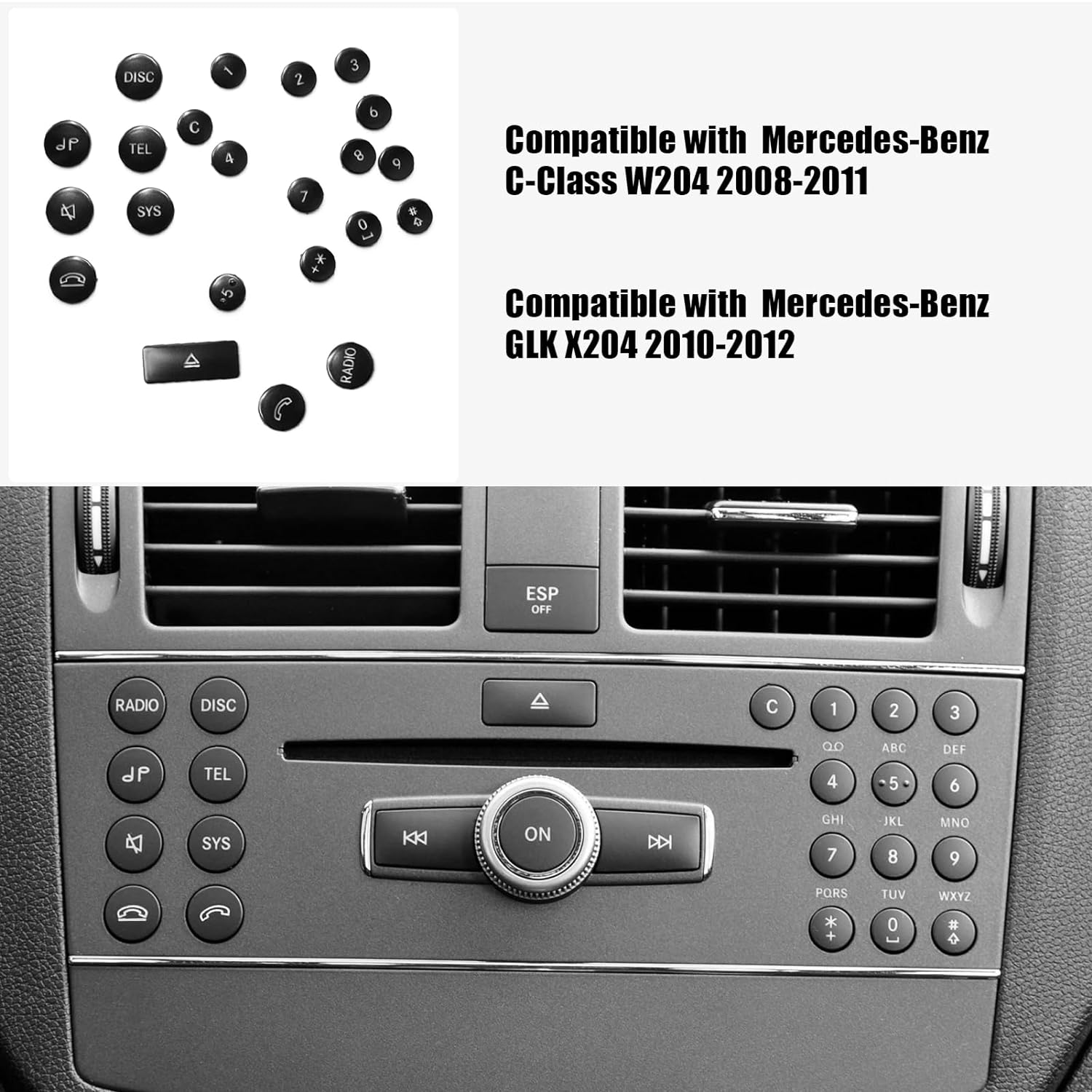 For Mercedes Benz C CLK Radio Button Cover Stickers | YDSSTORE