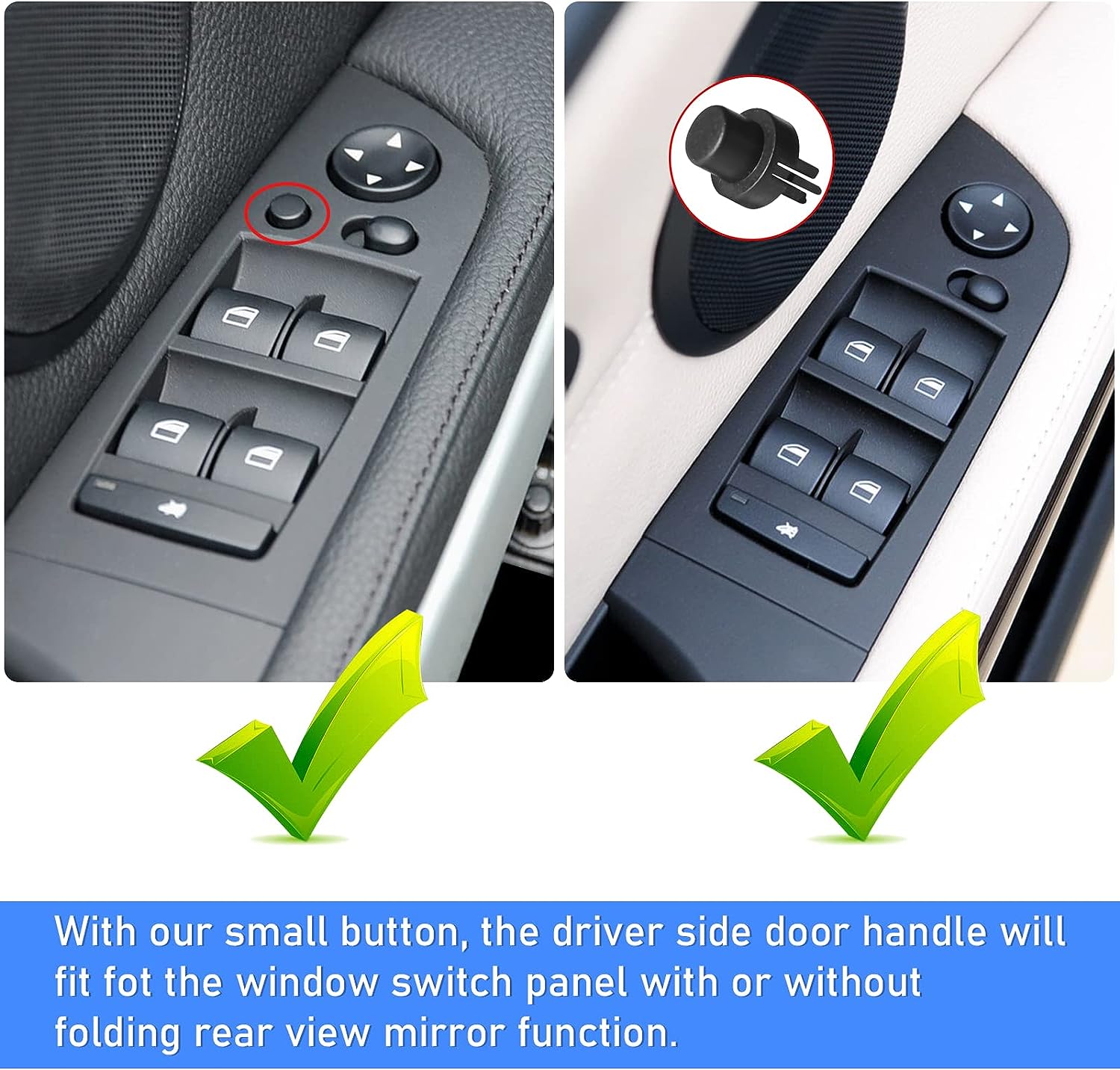 For BMW 3  E90/E91 Driver Side Pull Handle Cover and Window Switch Panel (14.76inch-Black)|YDSSTORE