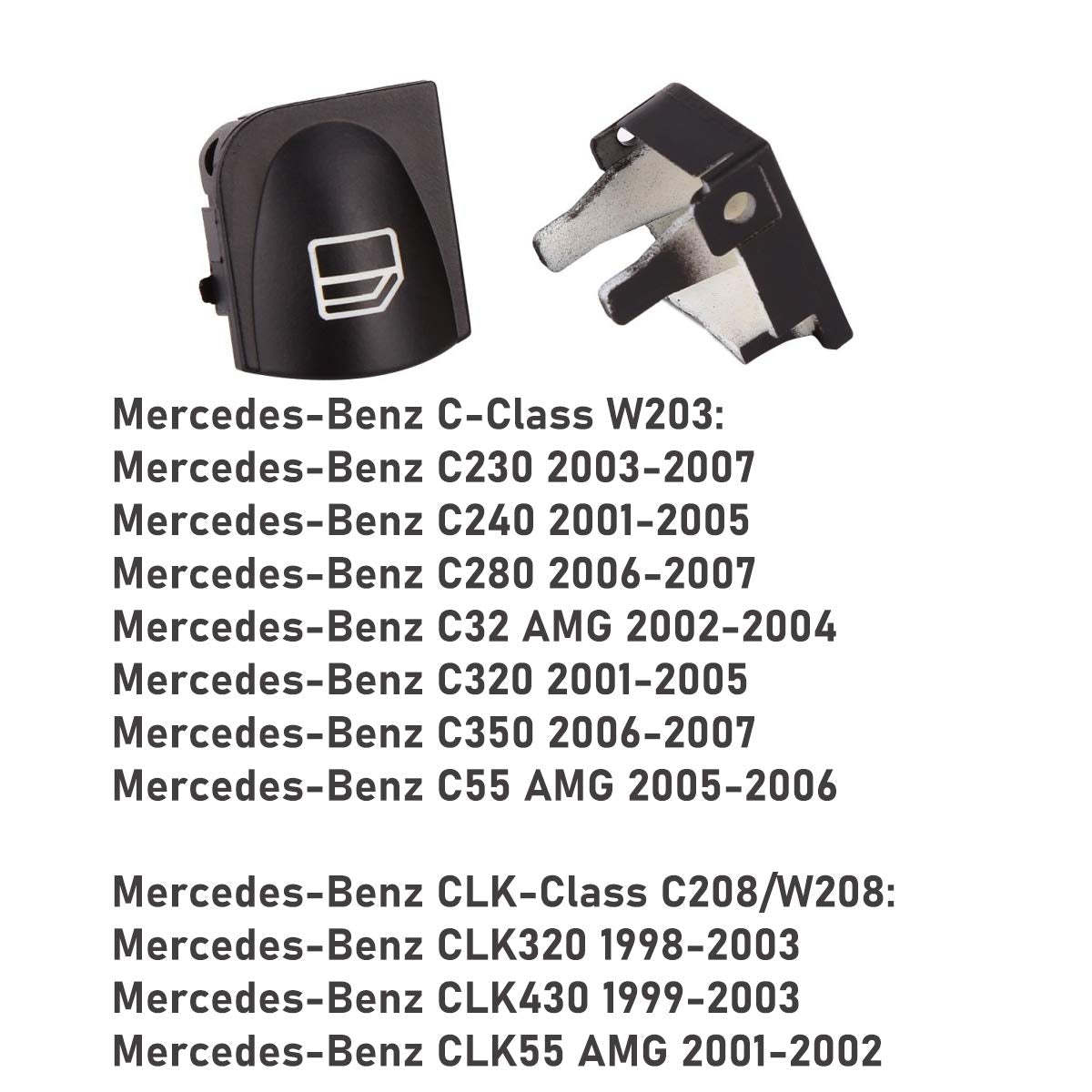 For Mercedes Benz Power Window Switch Button Covers - C-Class 2PCS | YDSSTORE