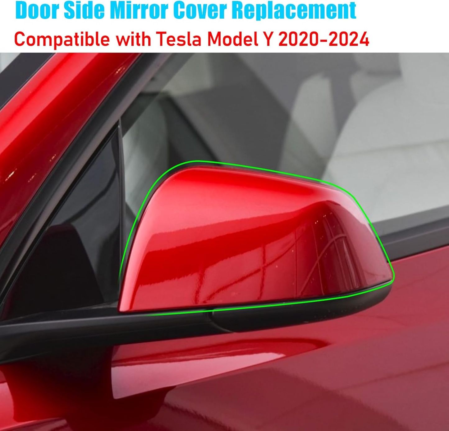 For Tesla Model Y Side Mirror Cover Left Driver Side Replacement | Red | YDSSTORE