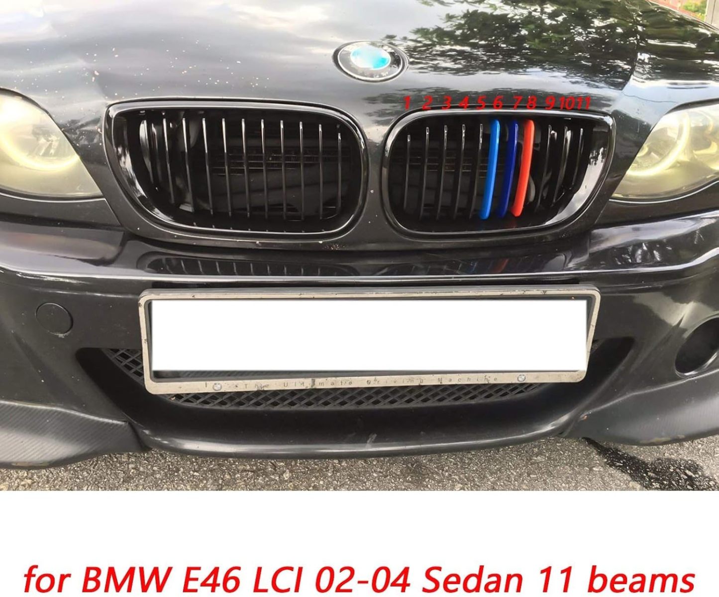 YDSSTORE M Sporty Grille Insert Trim Clips for BMW 3 Series E46 (2000-2005) | Compatible with 10 & 11-Beam Front Kidney Grilles | Easy Clip-on Installation-autoydsstore