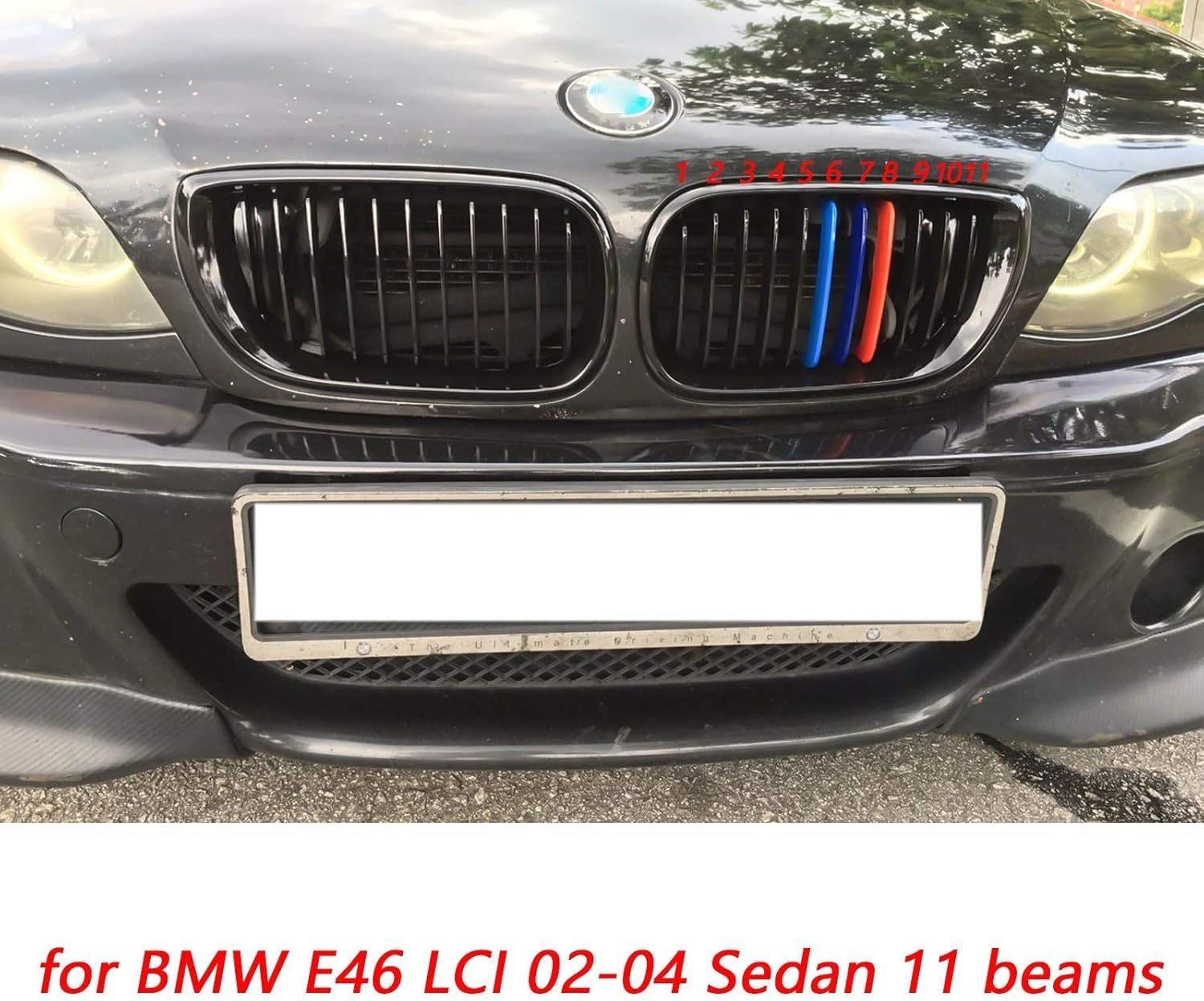 YDSSTORE M Sporty Grille Insert Trim Clips for BMW 3 Series E46 (2000-2005) | Compatible with 10 & 11-Beam Front Kidney Grilles | Easy Clip-on Installation-autoydsstore