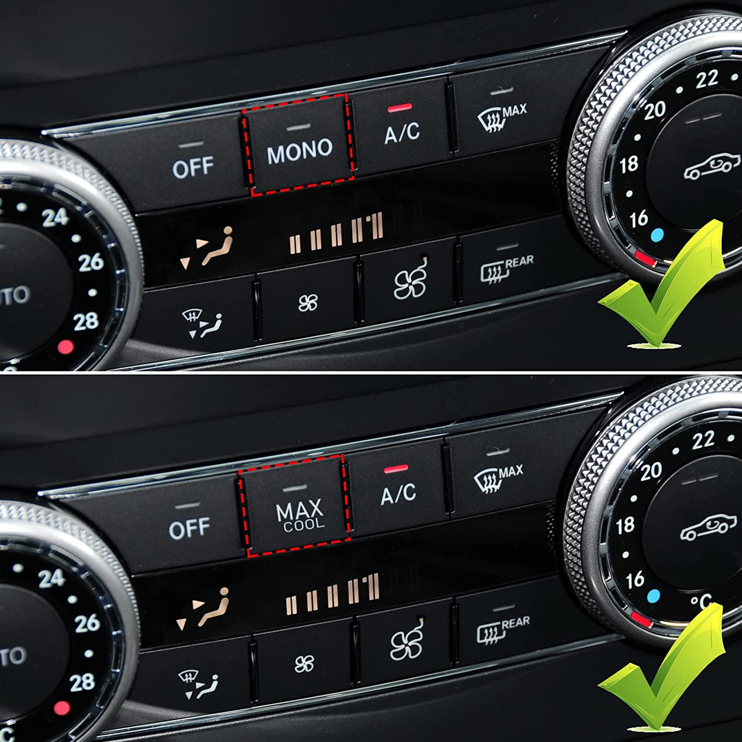 10PCS Upgraded for Mercedes Benz A/C Climate Control Button Covers | YDSSTORE