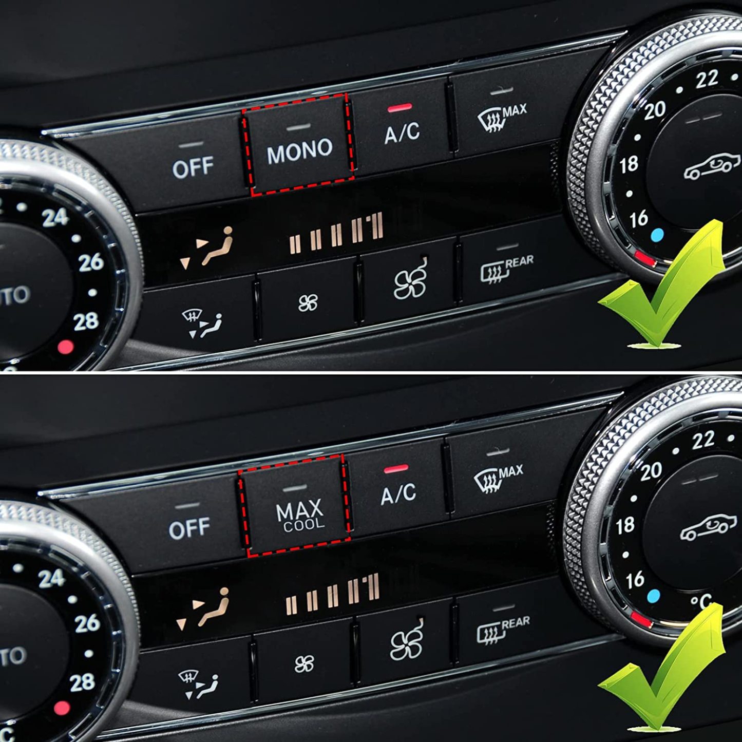 10PCS Upgraded for Mercedes Benz A/C Climate Control Button Covers | YDSSTORE