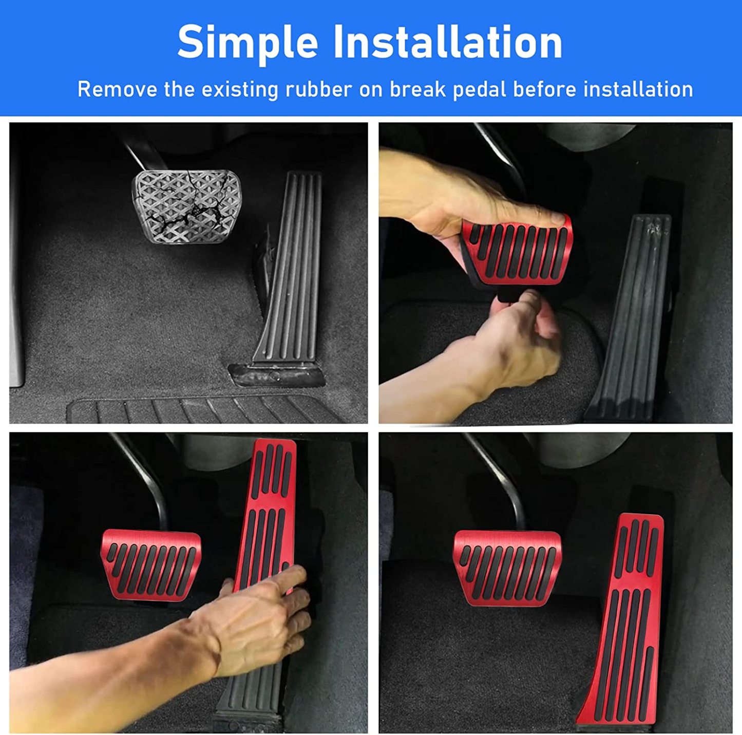 For BMW Gas Pedal and Brake Pedal Covers - A Model Red | YDSSTORE