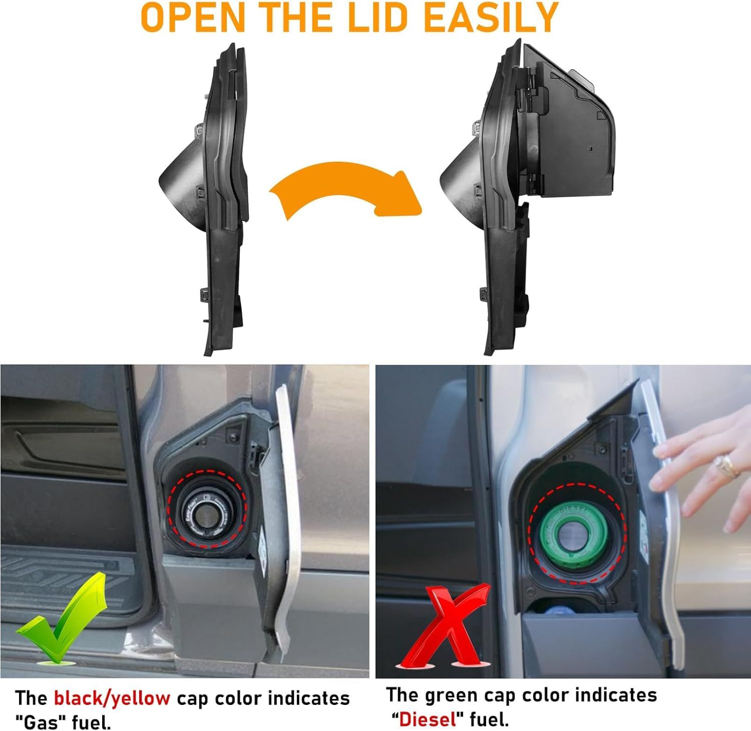 Ford Transit 2015-2024 Fuel Door Assembly - Gas Cap Cover for 150/250/350/350HD | OEM Replacement CK4Z61405A26B| YDSSTORE-autoydsstore