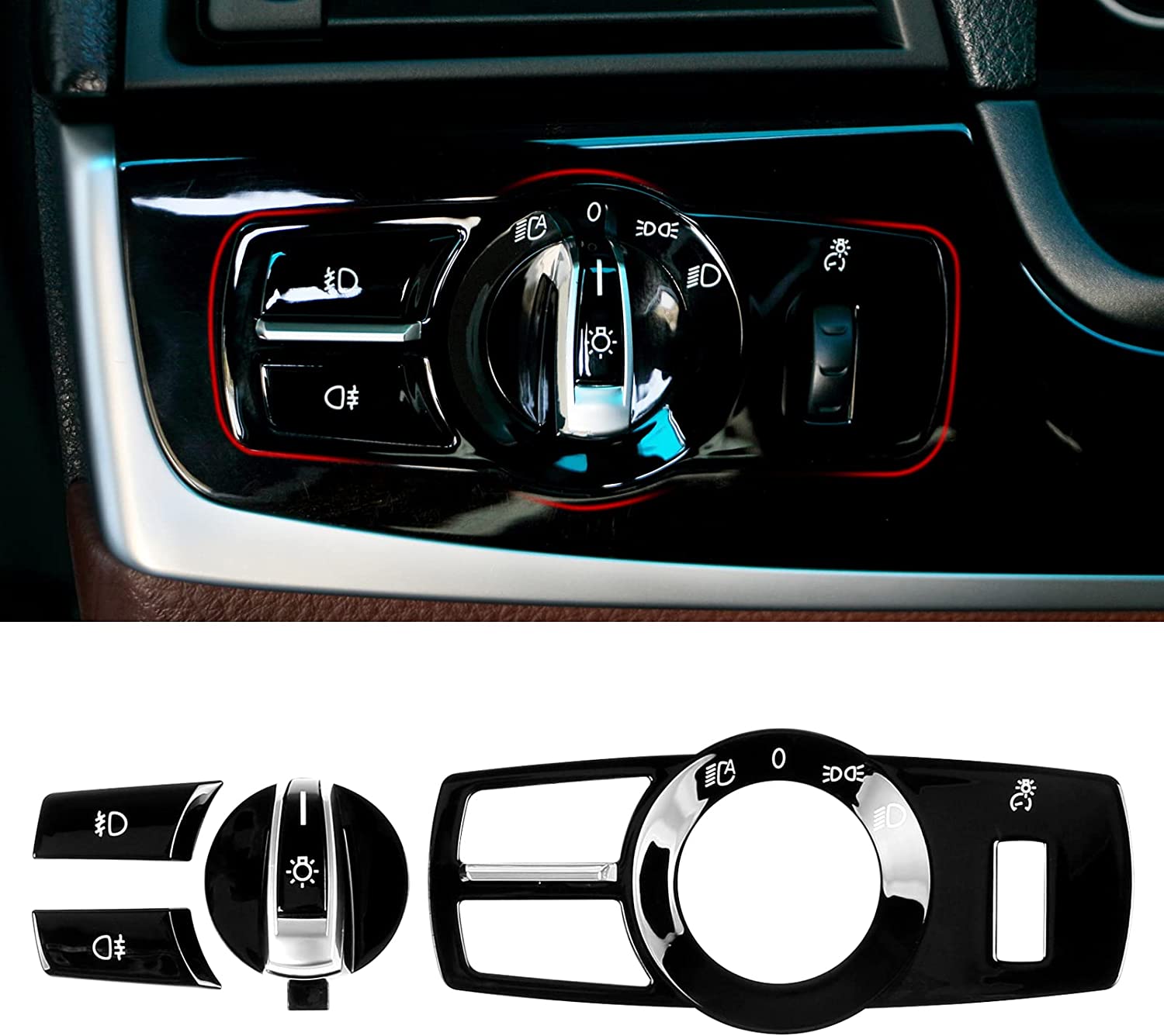 For BMW Headlight Switch Knob Button Covers | 4PCS | YDSSTORE