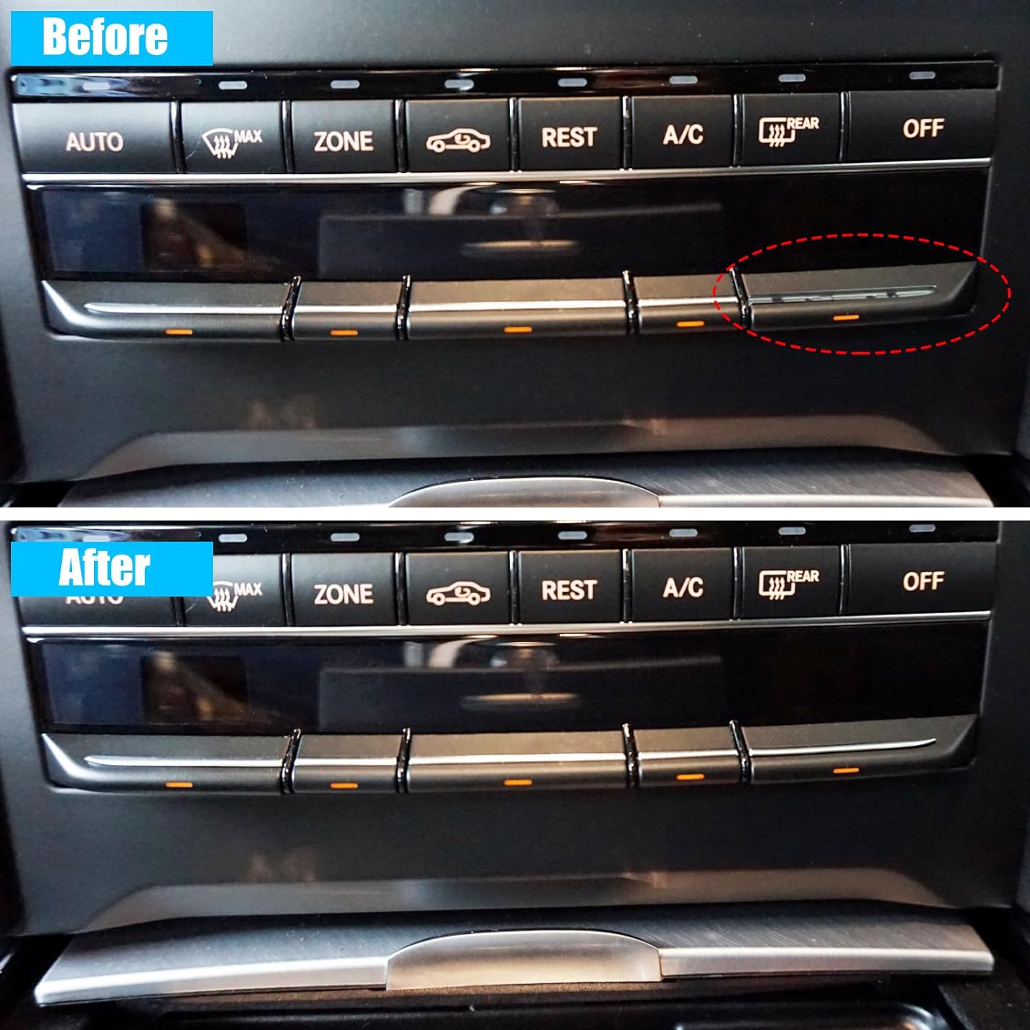 For Mercedes Benz AC Button Trim E Class W212(Polished) | YDSSTORE