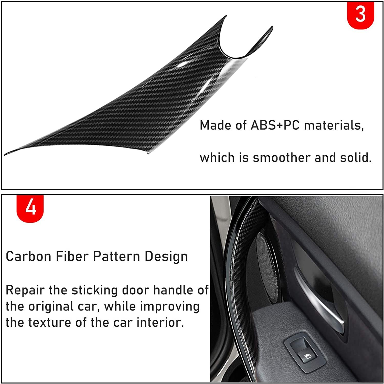 Upgraded For BMW 3 Series Car Door Handle-F30/F31/F80 2pcs| Carbon Fiber | YDSSTORE