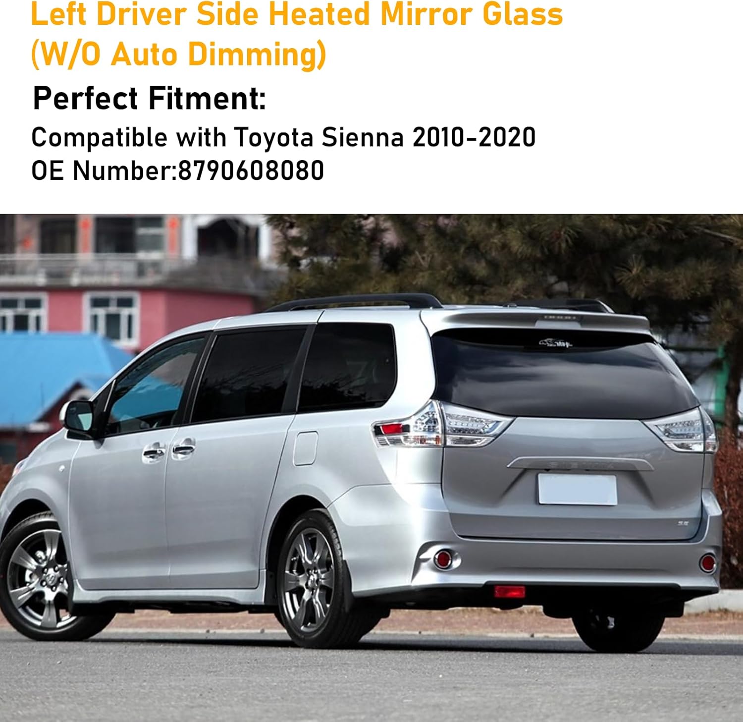 Toyota Sienna Left Driver Side Power Heated Mirror Glass| YDSSTORE