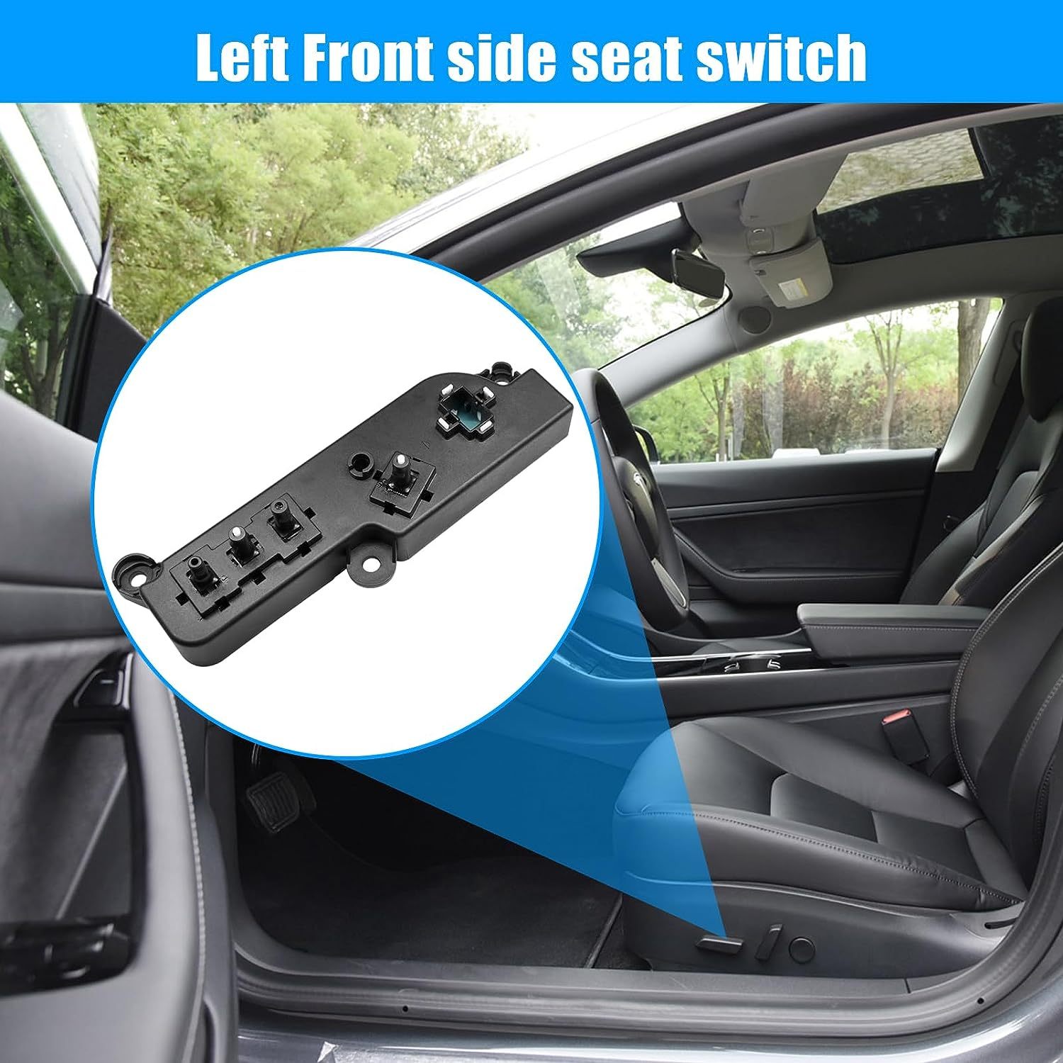 YDSSTORE Compatible with Tesla Model 3 Model Y Power Seat Control Switch. Left Front Driver Seat Adjistment Switch Replacement Fit for Tesla Model 3/Y 2017-2022. Replace for 1098529-autoydsstore