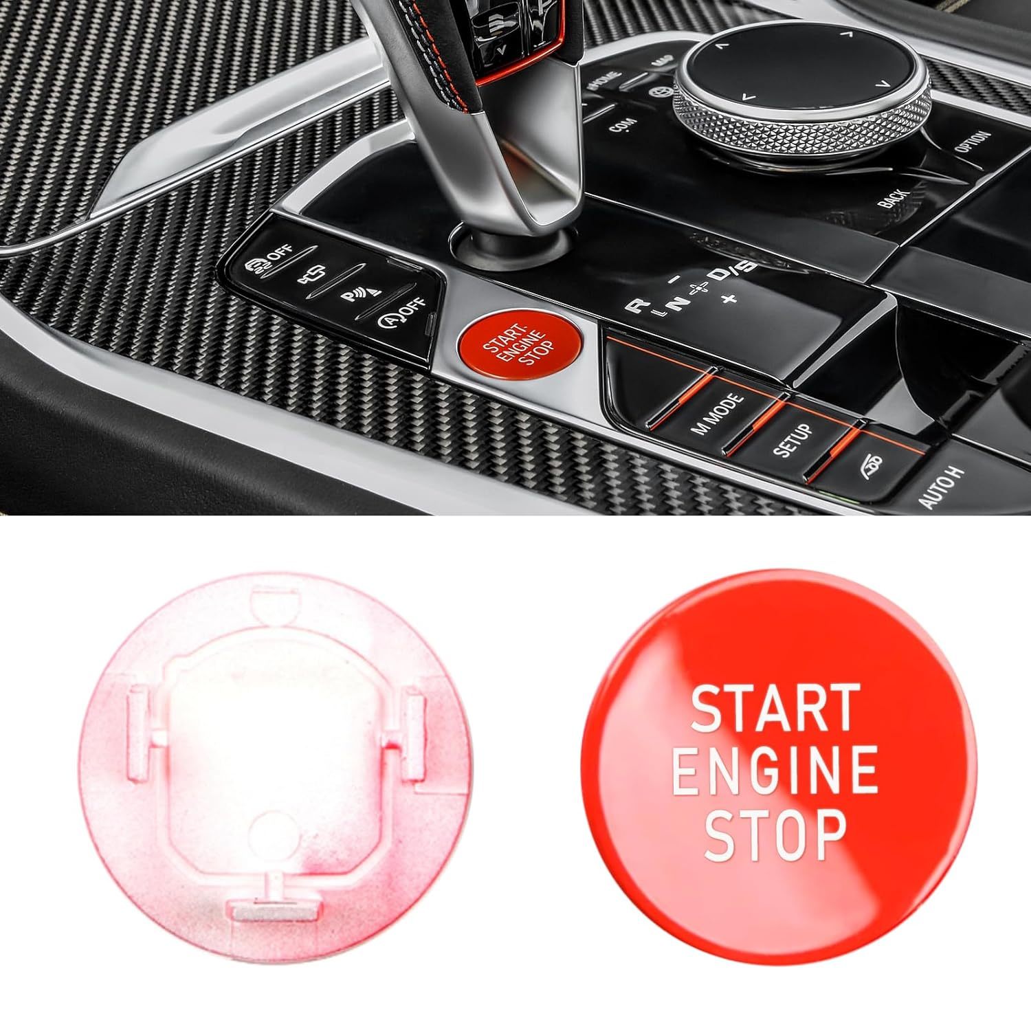 Sports Red Start Stop Button For BMW 1 2 3 8 X5 X6 X7 Z4 | YDSSTORE